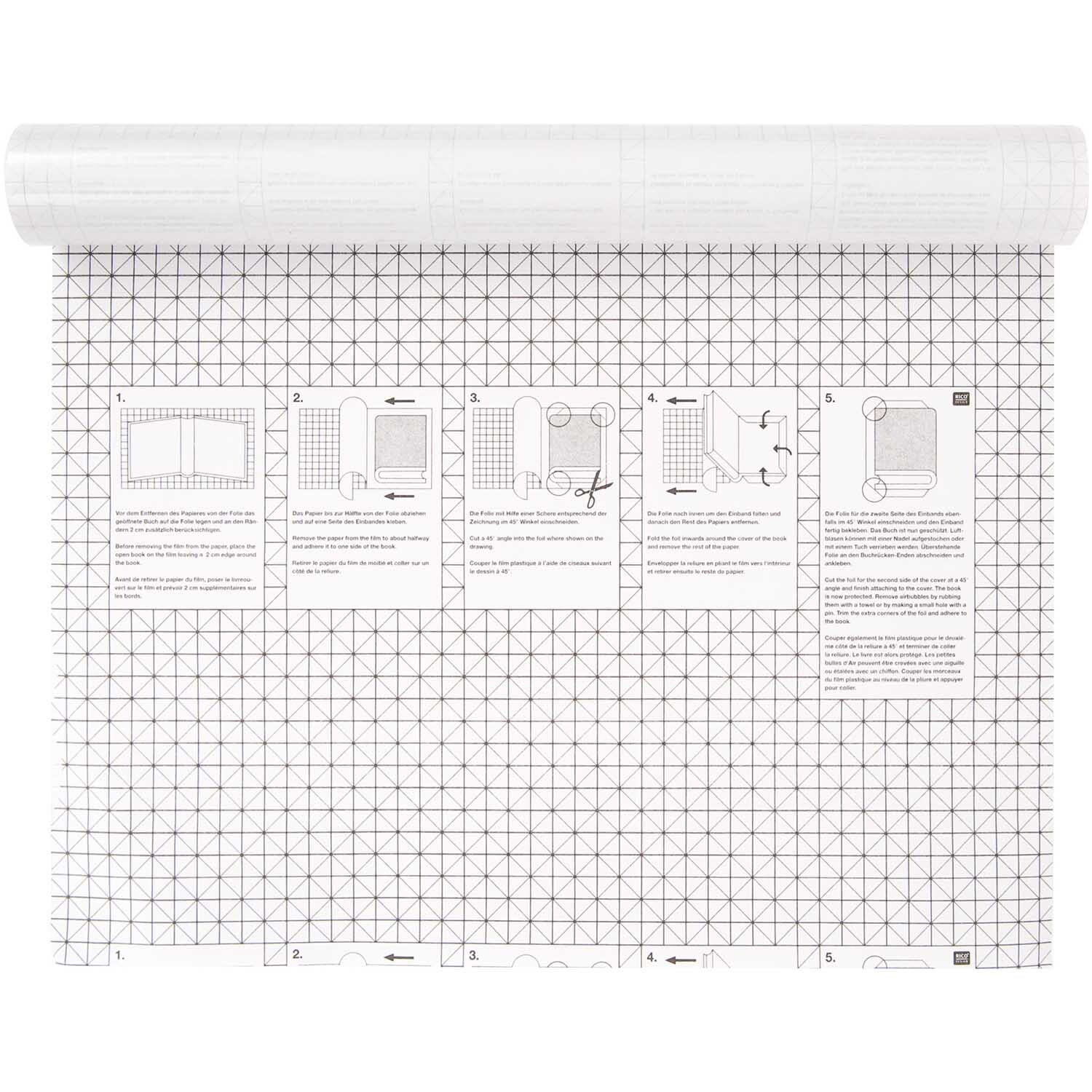 Buchfolie transparent selbstklebend 200x45cm