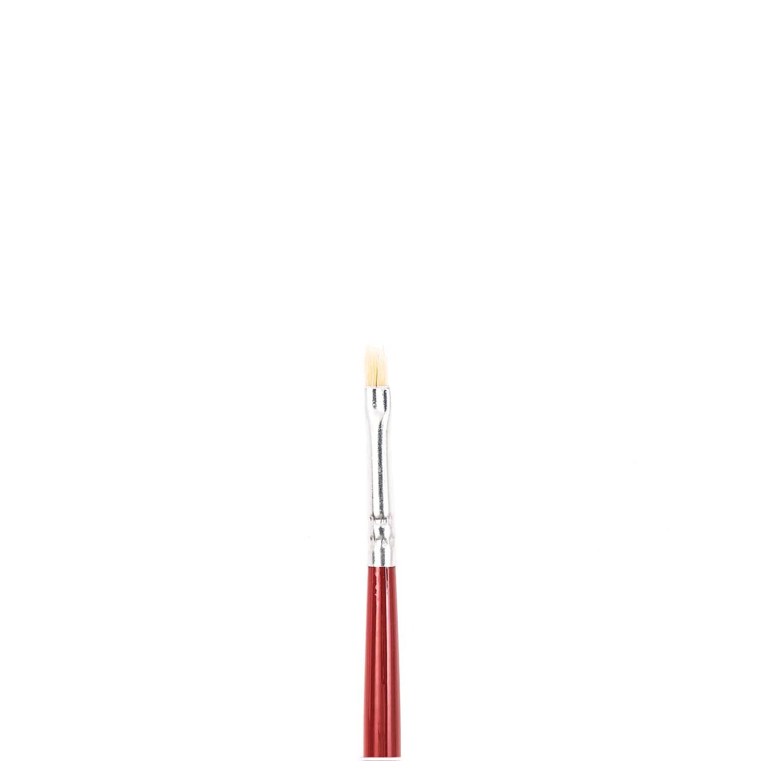 Pinsel Art School Öl Borste flach mit rotem Griff und silberner Zwinge, ideal für präzises Malen.