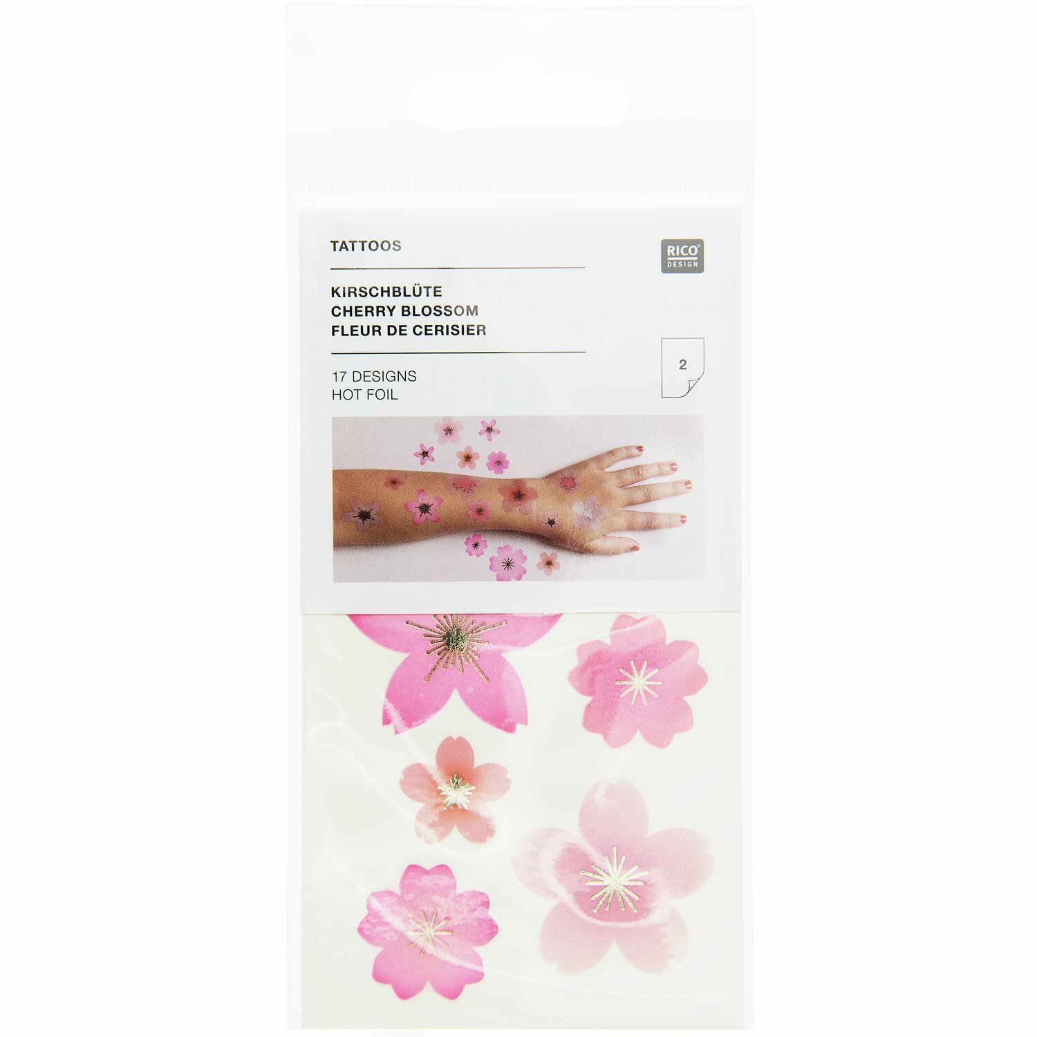 Tattoos Kirschblüte 17-teilig von Rico Design
