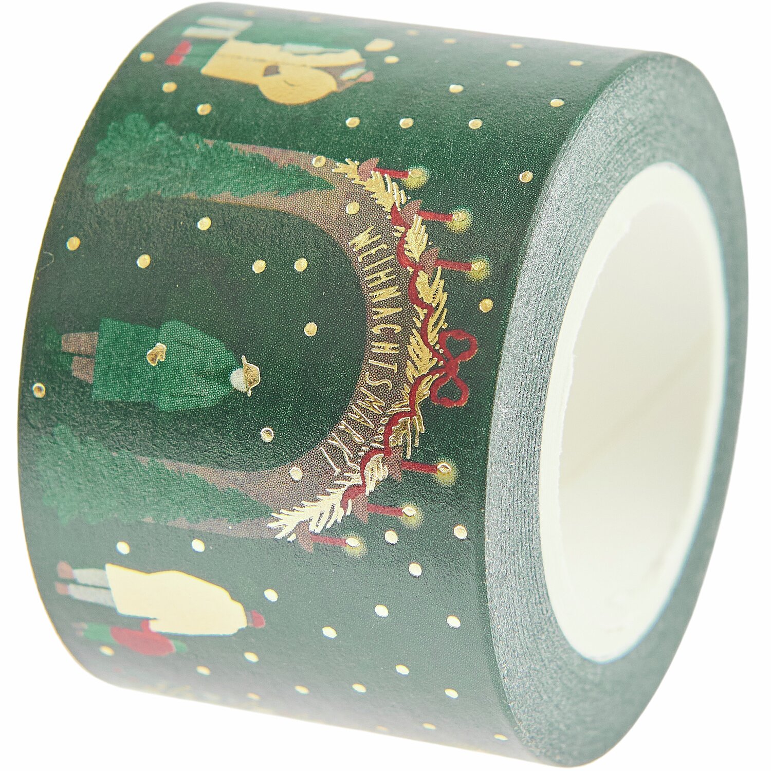 Paper Poetry Tape Weihnachtsmarkt mit weihnachtlichem Design, dunkelgrün, von Rico Design.