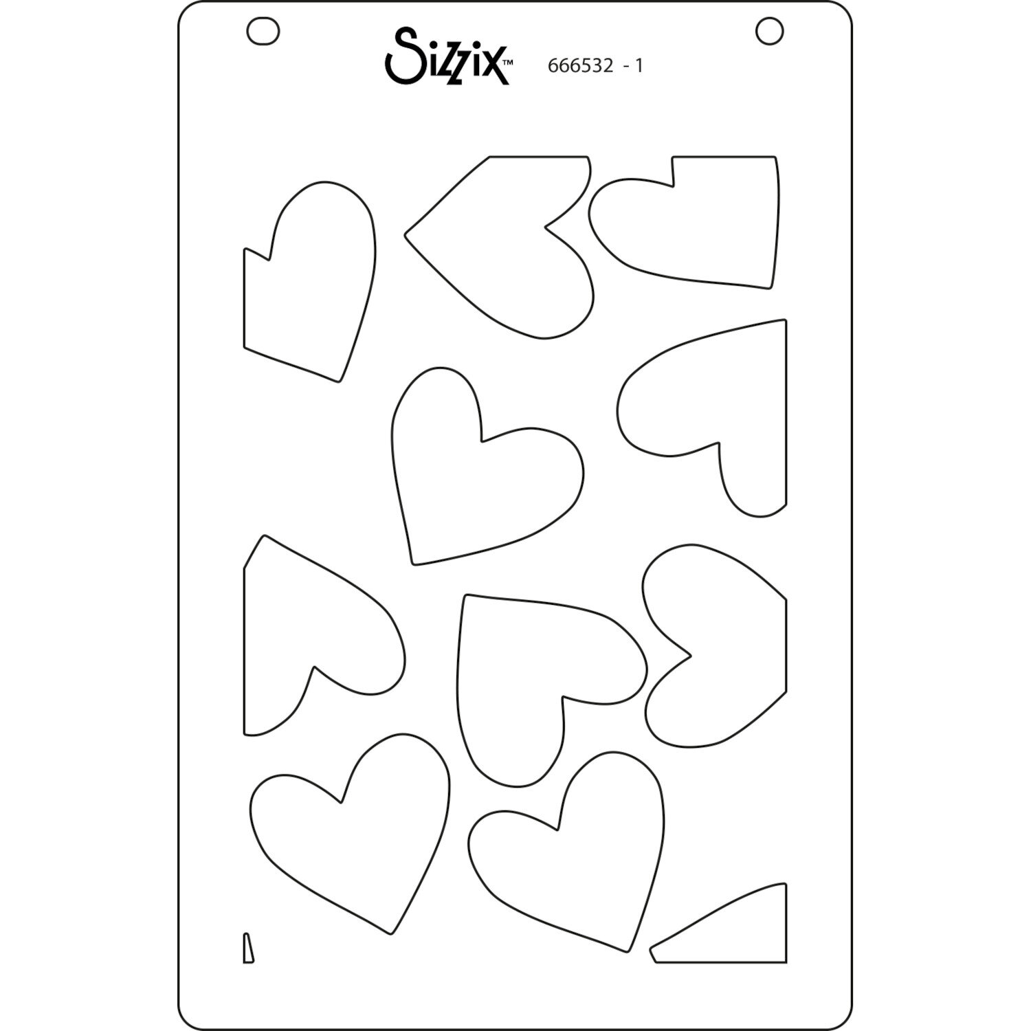 Layered Stencils Mark Making Hearts 4 Stück A6 von idee. Creativmarkt
