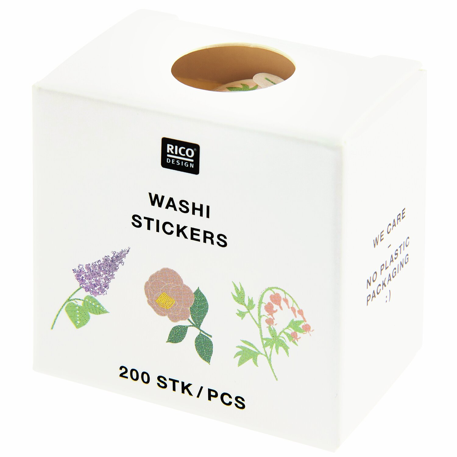 Washi Sticker Blumen pastell 200 Stück von Rico Design
