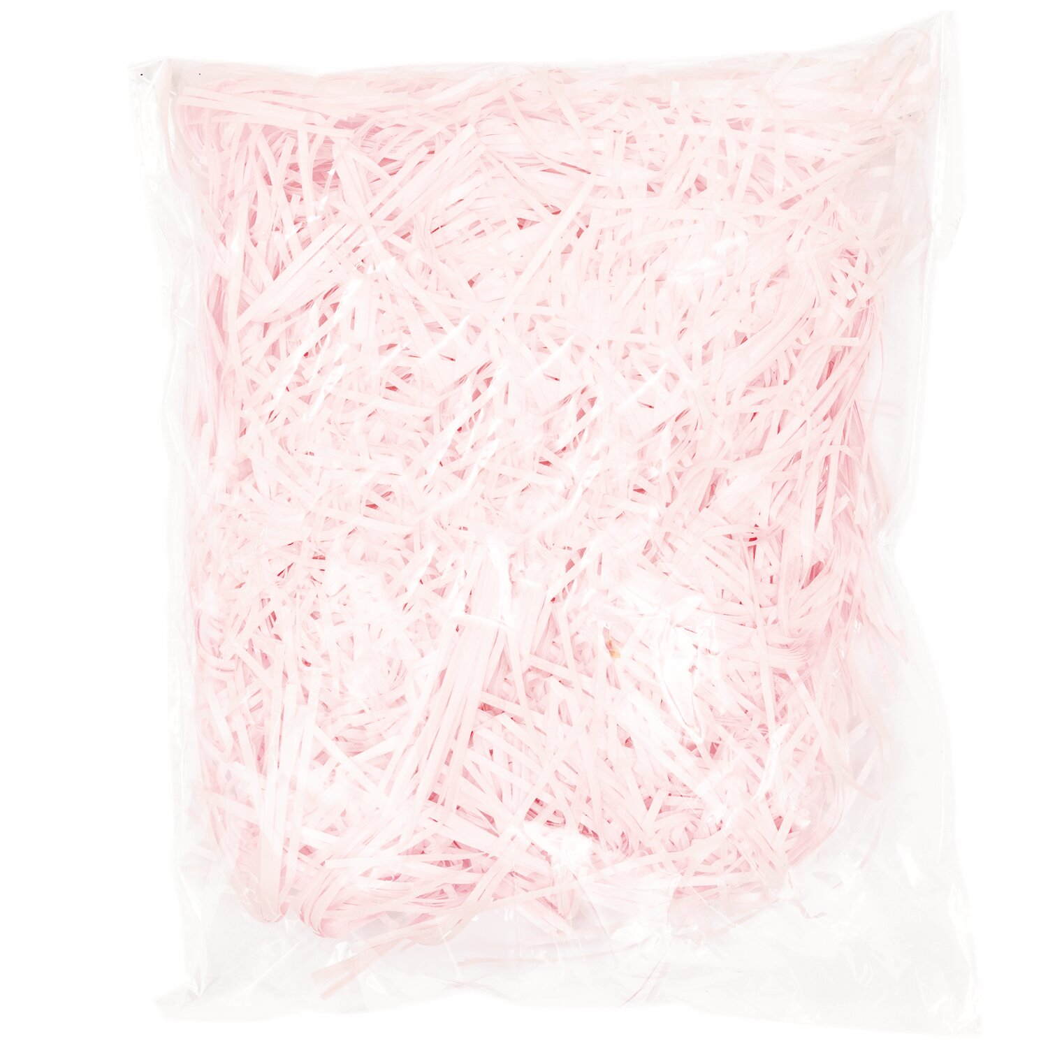 Ostergras 30g in zartem Rosa von Rico Design, verpackt in einer transparenten Plastiktüte. Ideal für Dekorationen und Geschenke.