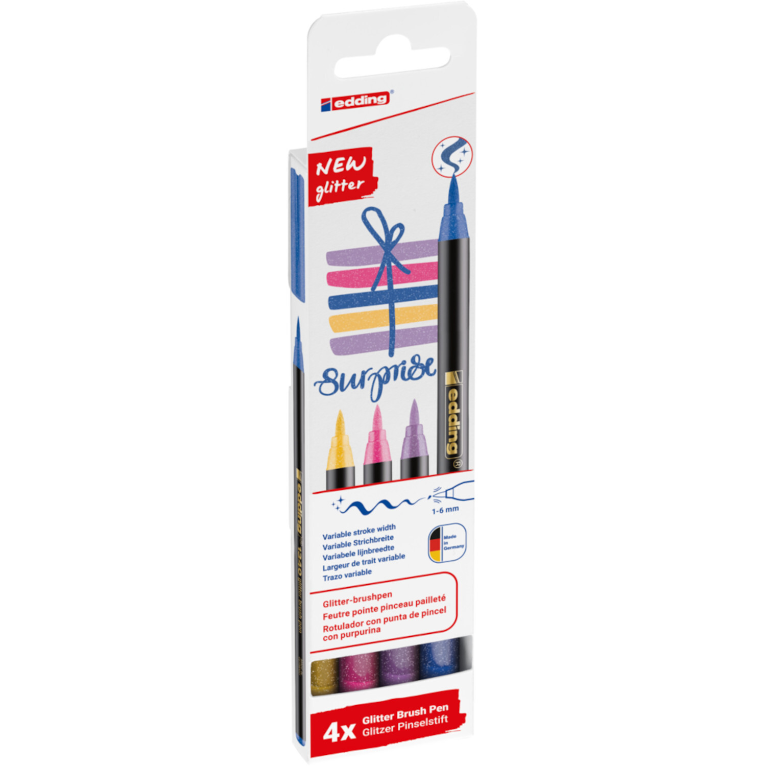 Pinselstift Set Edding 1340 Glitter
