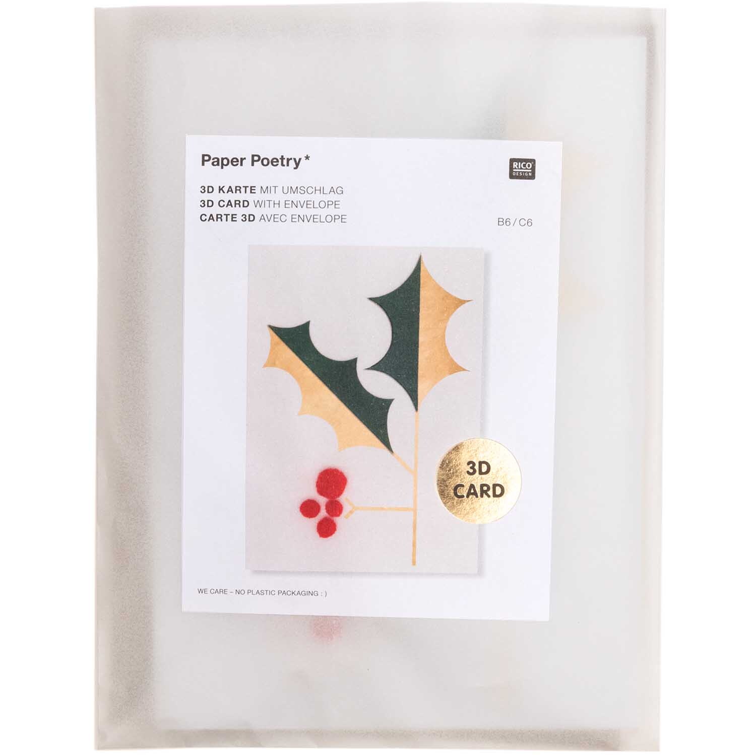 Paper Poetry 3D-Karte Mistelzweig B6 Paper Poetry 3D-Karte Mistelzweig B6