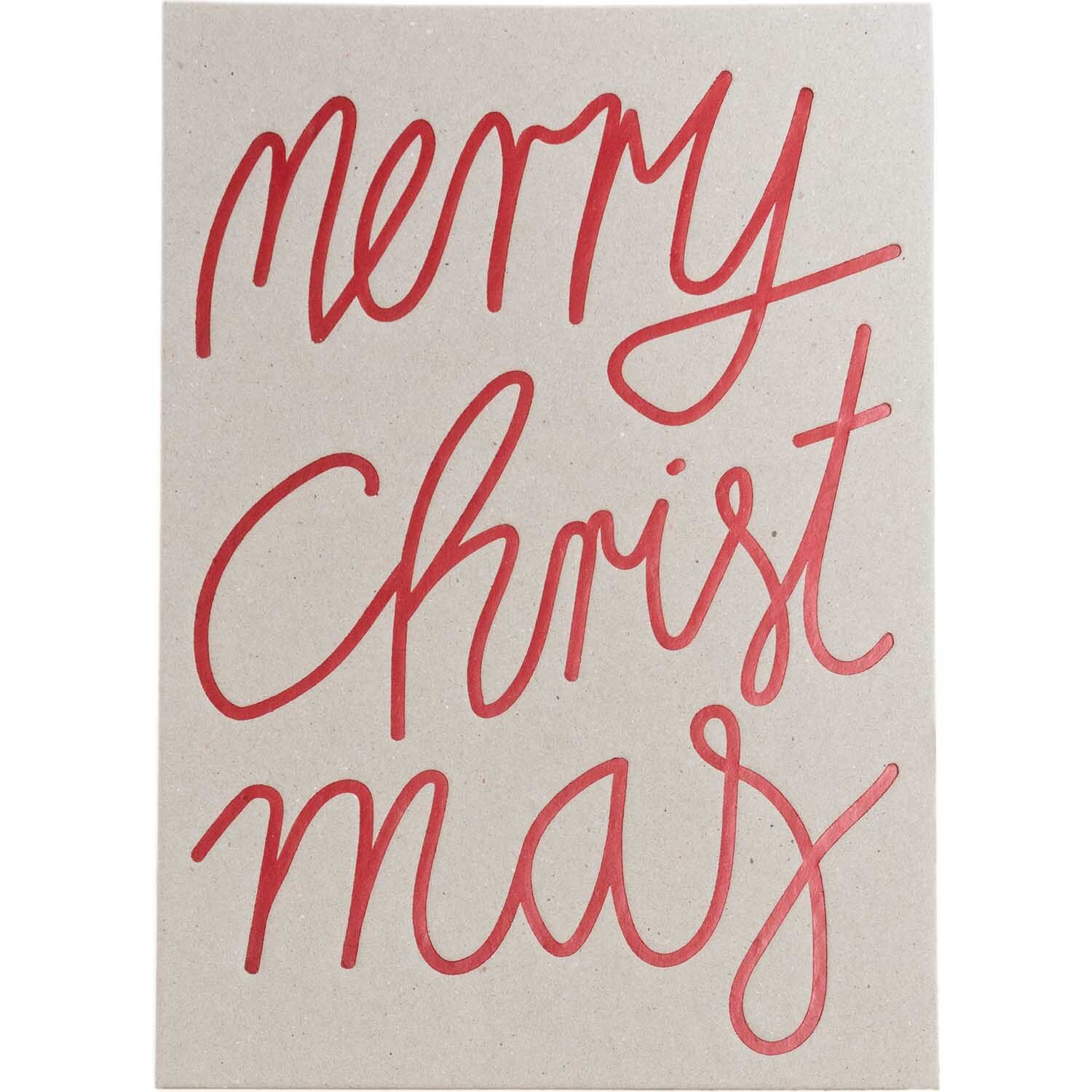 Postkarte Merry Christmas Graukarton rot B6 Postkarte Merry Christmas Graukarton rot B6