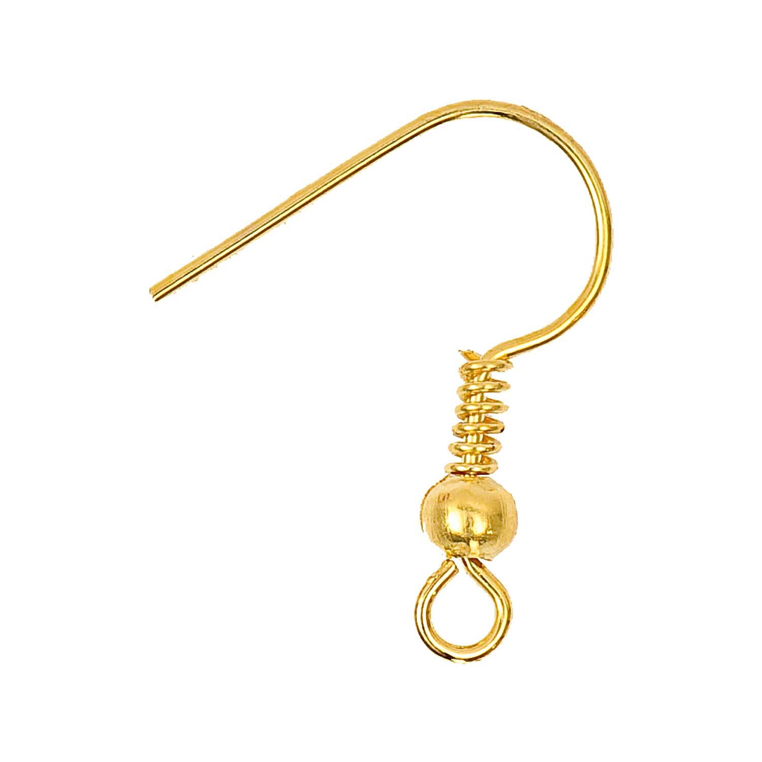Ohrhaken mit Feder gold 10 Stück