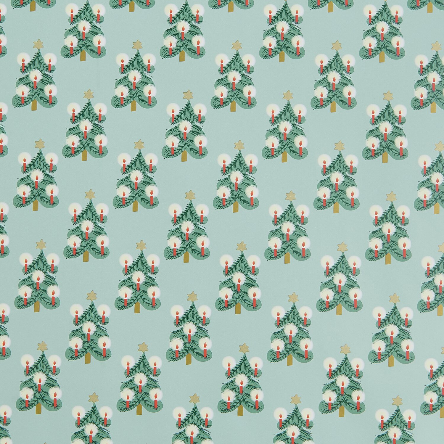 Paper Poetry Geschenkpapier Tannenbäume mit Tannenbaum-Muster auf resedafarbenem Hintergrund, 200x70cm.