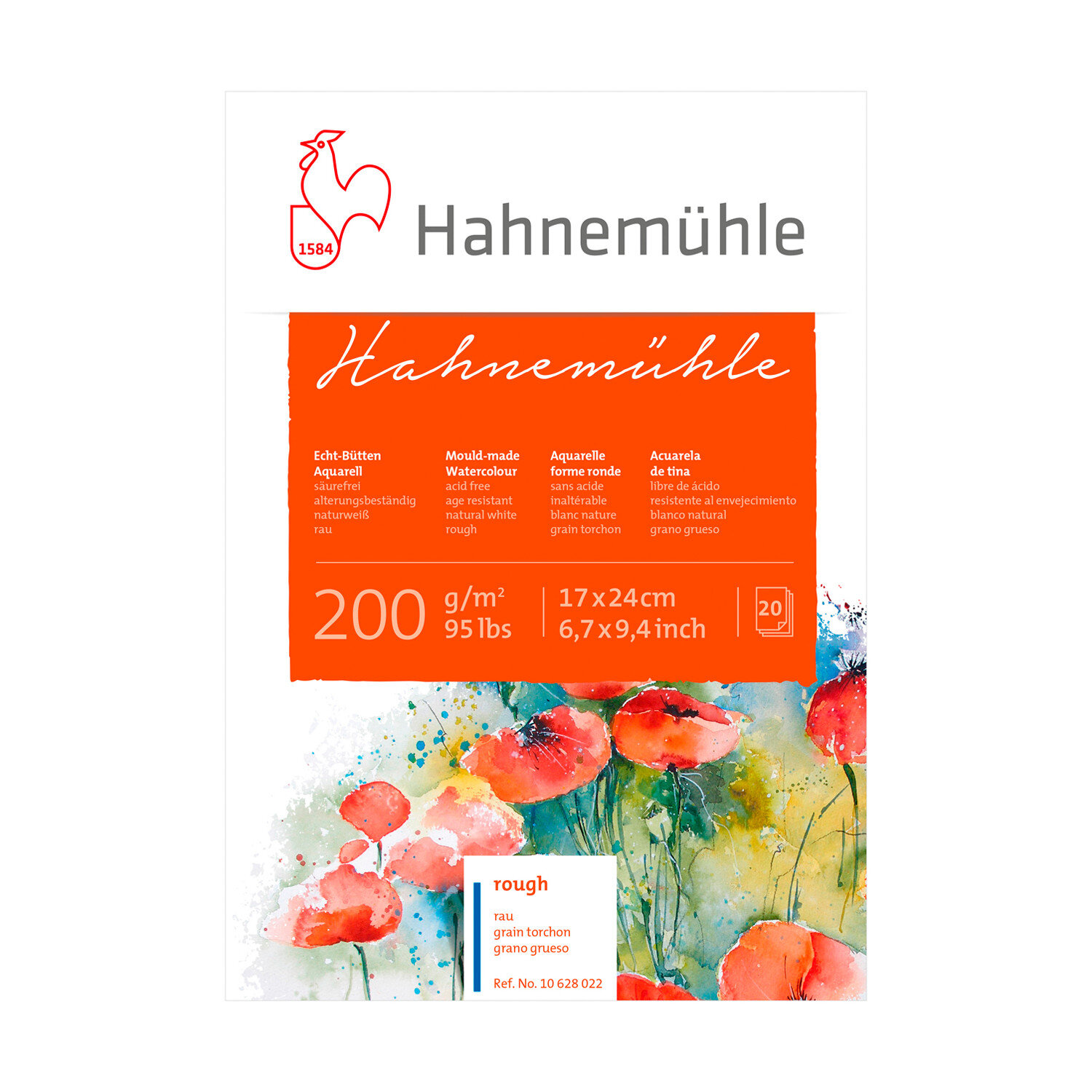 Hahnemühle Aquarellblock rau 200g/m² 20 Blatt 17 x 24 cm