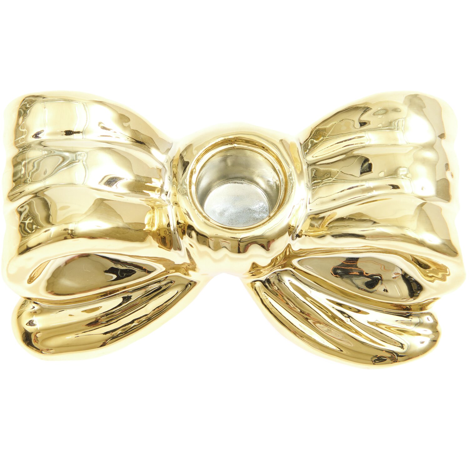 Porzellan Kerzenhalter Schleife 5x12,3x6,3cm Farbe Gold von Rico Design Porzellan Kerzenhalter Schleife 5x12,3x6,3cm Farbe Gold von Rico Design