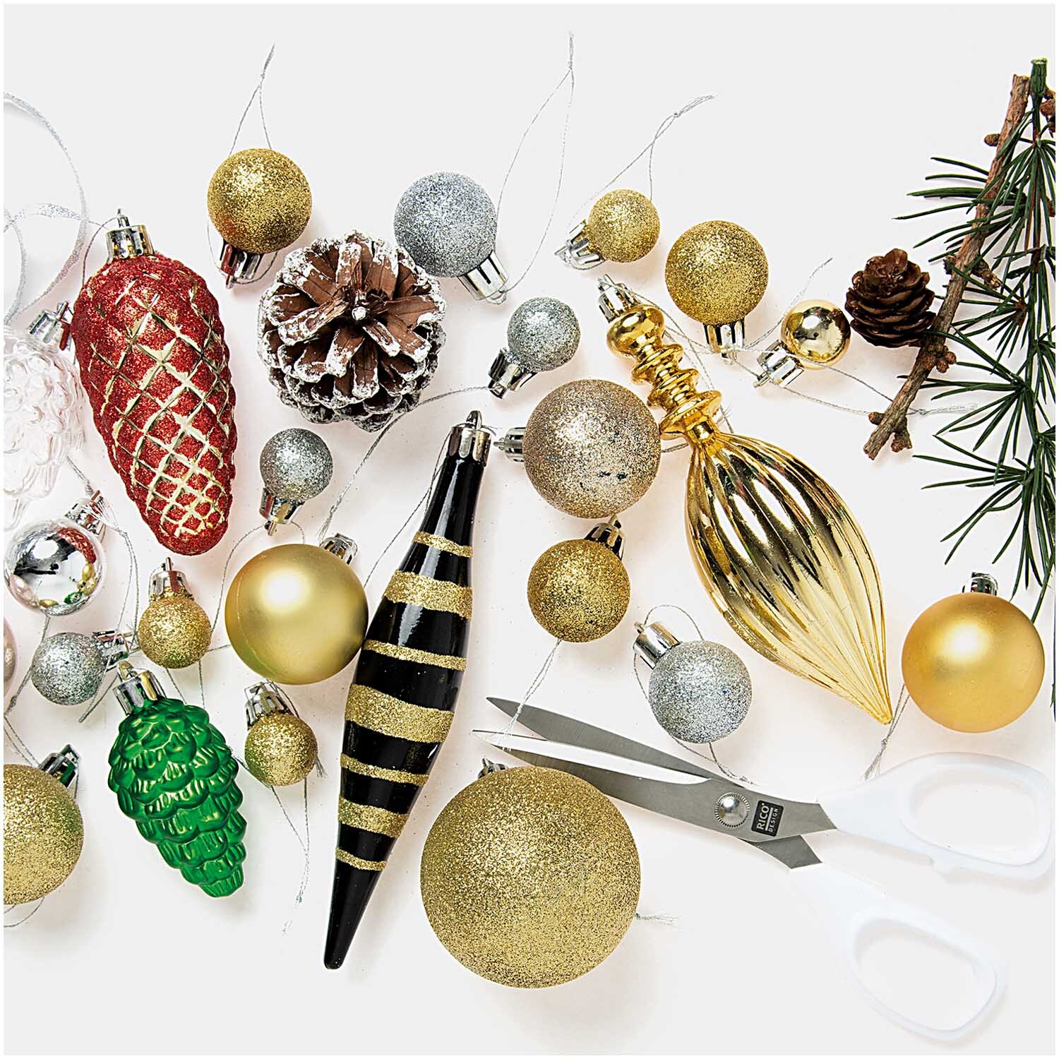 Christbaumkugeln Set Klassik gold-silber Christbaumkugeln Set Klassik gold-silber