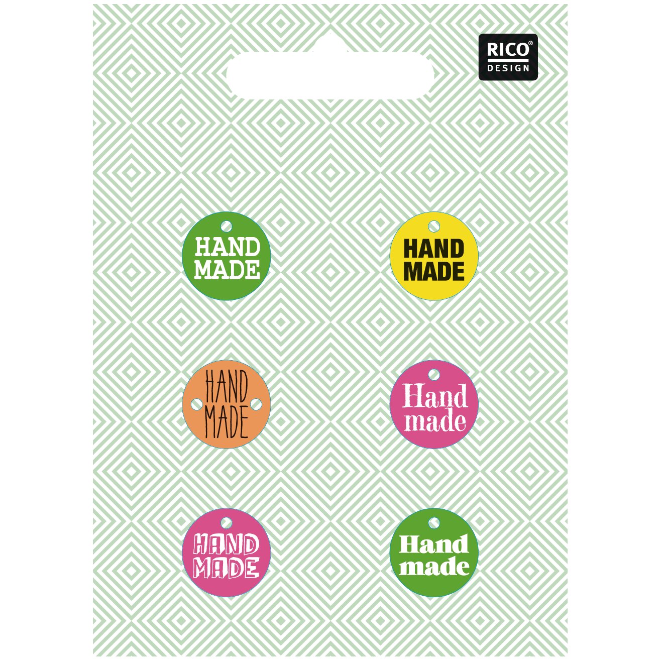 Knöpfe Handmade Neon 1,5cm 6 Stück von Rico Design