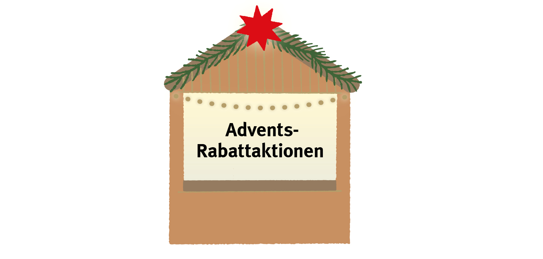 Grafische Darstellung von einer Weihnachtsmarkt Bude