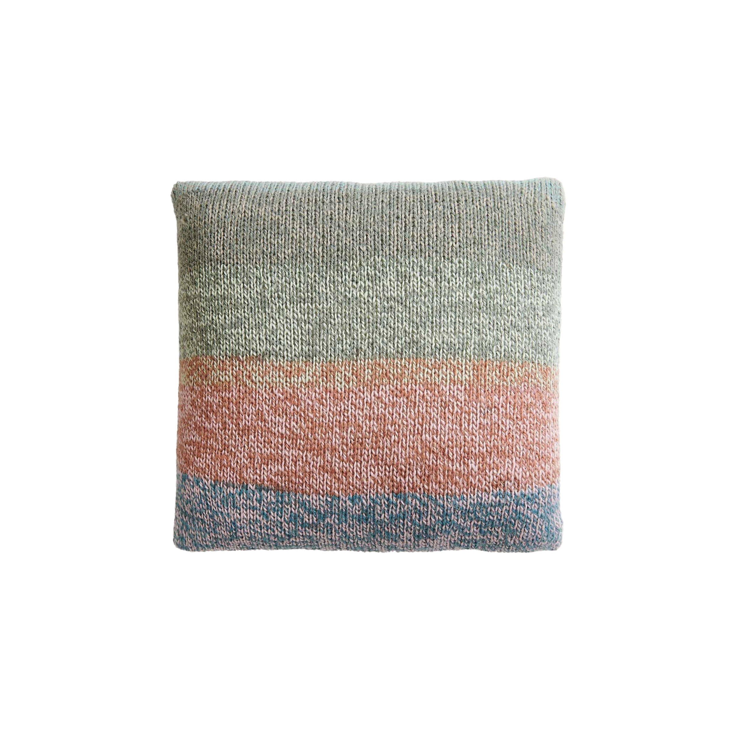 Flatlay Strickkissen mit Farbverlauf