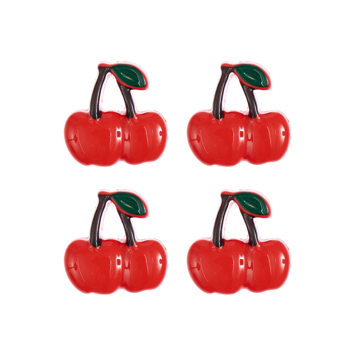 Knöpfe Kirsche Rot 1,7x1,7cm 4 Stück von Rico Design