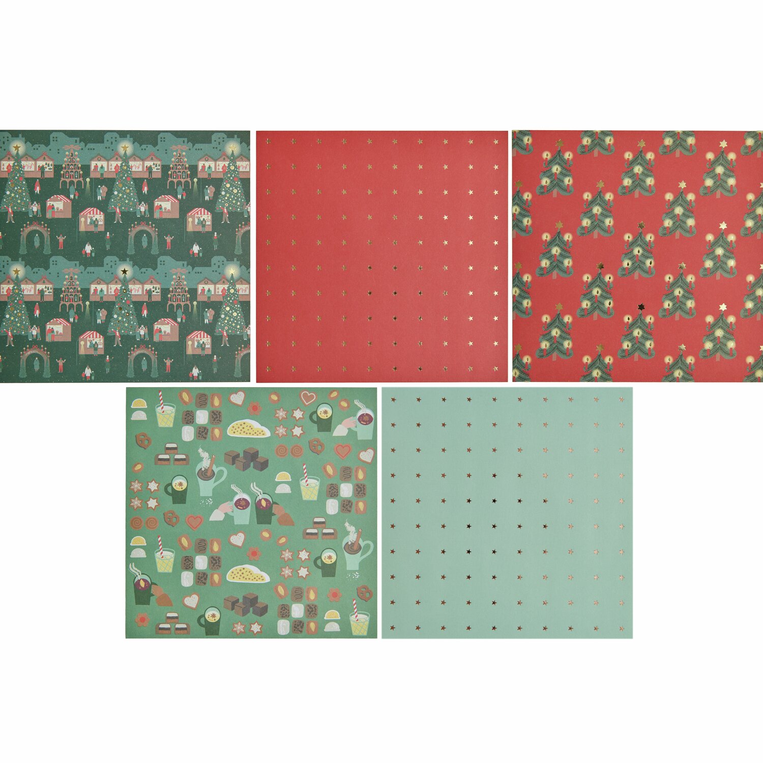 Paper Poetry Origami Weihnachtsmarkt 50 Blatt 15x15cm von Rico Design Paper Poetry Origami Weihnachtsmarkt 50 Blatt, 15x15cm, mit festlichen Mustern in Rot und Grün. Ideal für kreative Bastelprojekte.