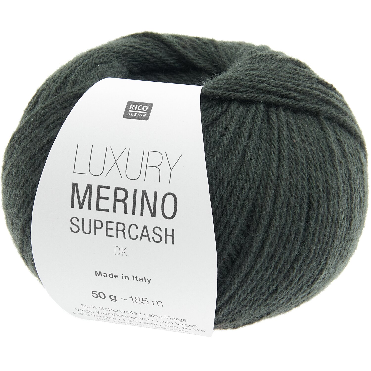 Strickset Jacke Modell 16 aus Luxury Knits - Premium Natural Fibres von Rico Design Luxury Merino Supercash dk Wolle in Oliv von Rico Design, 50g, ideal für Strickprojekte.