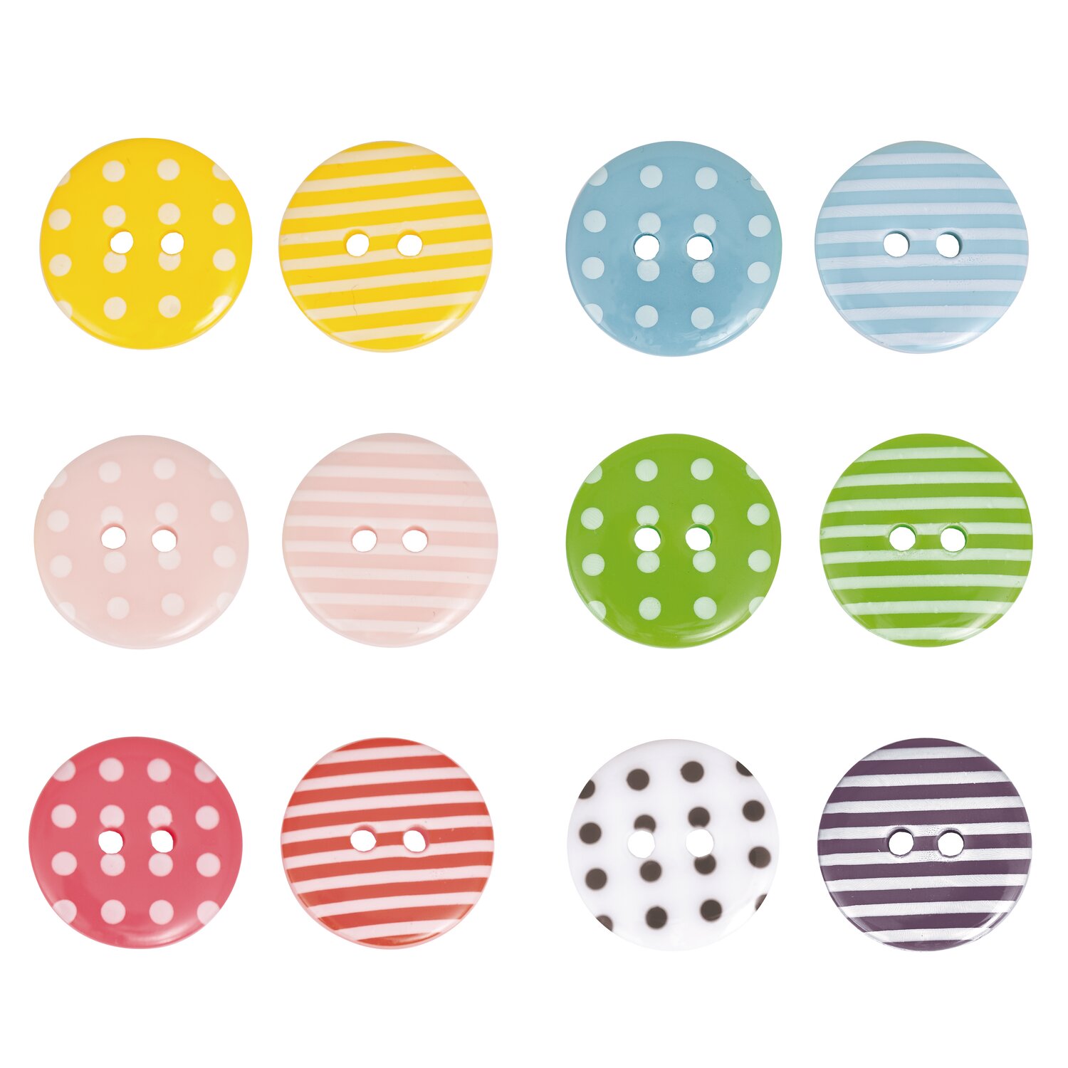 Knöpfe bunt 1,8cm 12 Stück von Rico Design