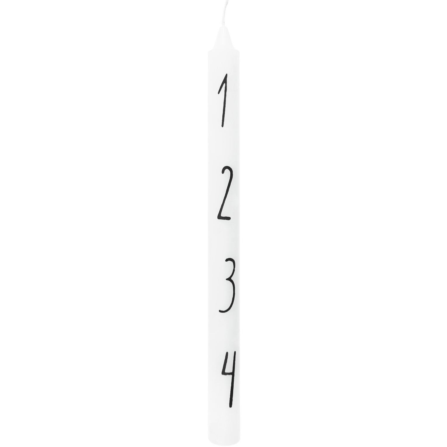 Adventskerze Zahlen 1-4 Ø2,2x28cm Farbe Weiß von Rico Design