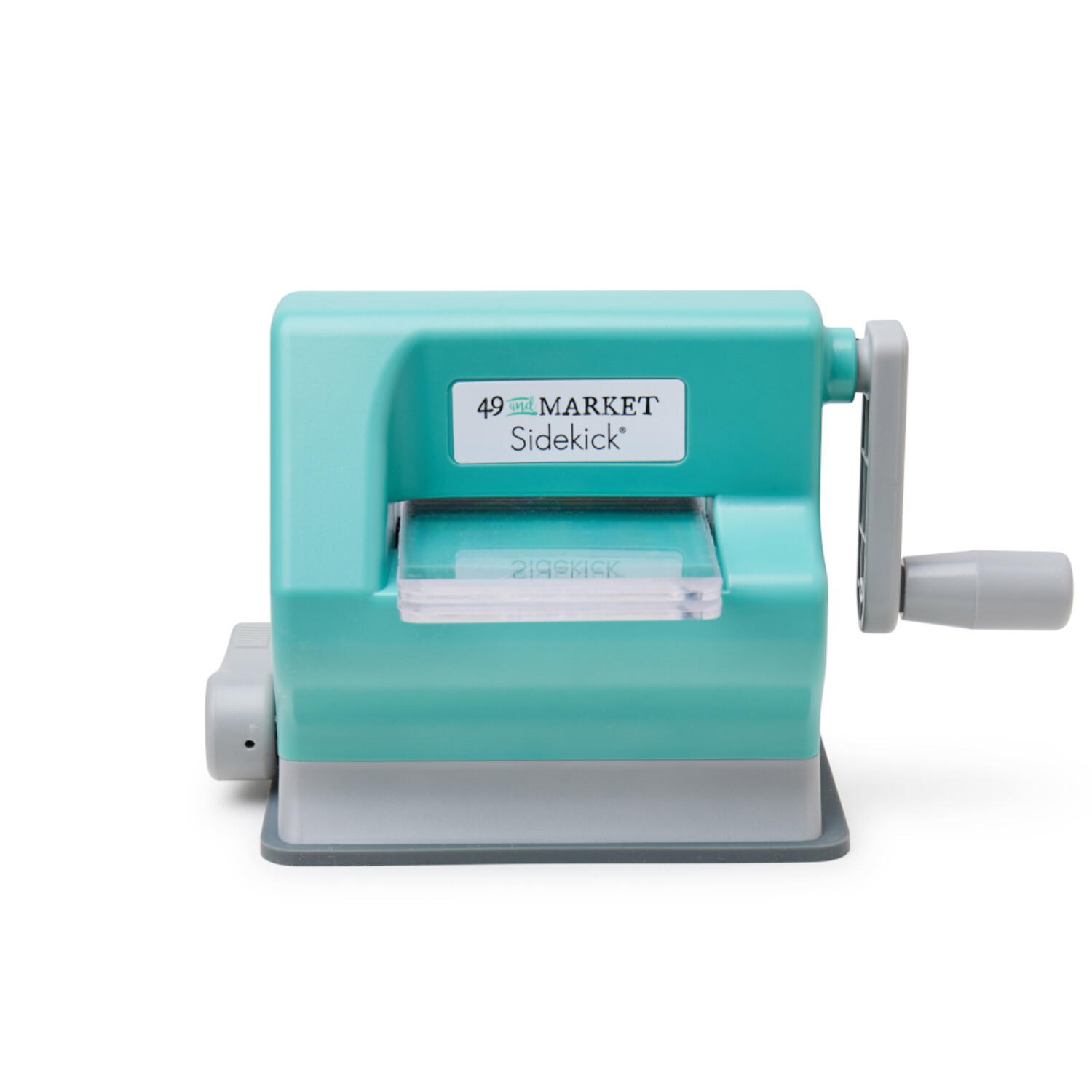 Sidekick Starter Kit Grün: Kompakte, grüne Stanzmaschine von 49 and Market, ideal für Bastelprojekte. Maße: 20x17,5x9,5cm.