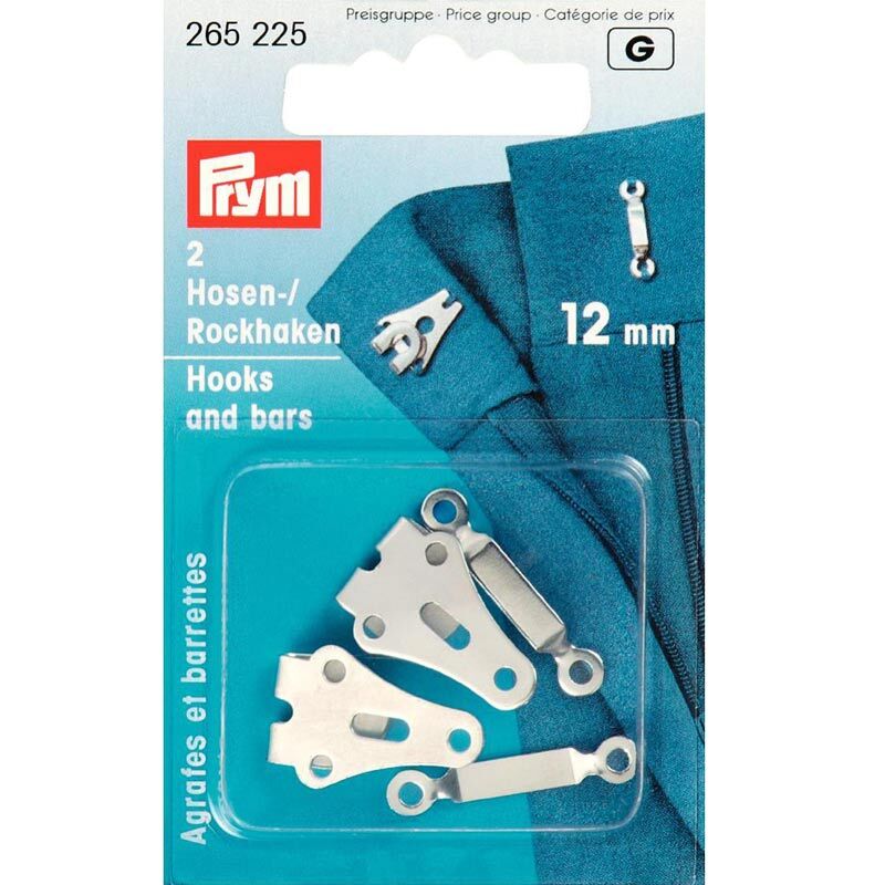 Hosen- und Rockhaken silber 12mm 2 Stück