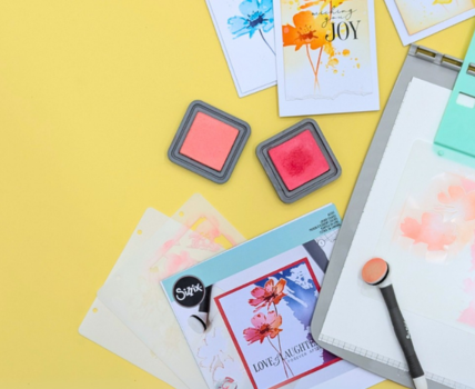 Stencil & Stamp Tool mit Stempelkissen und Schablonen