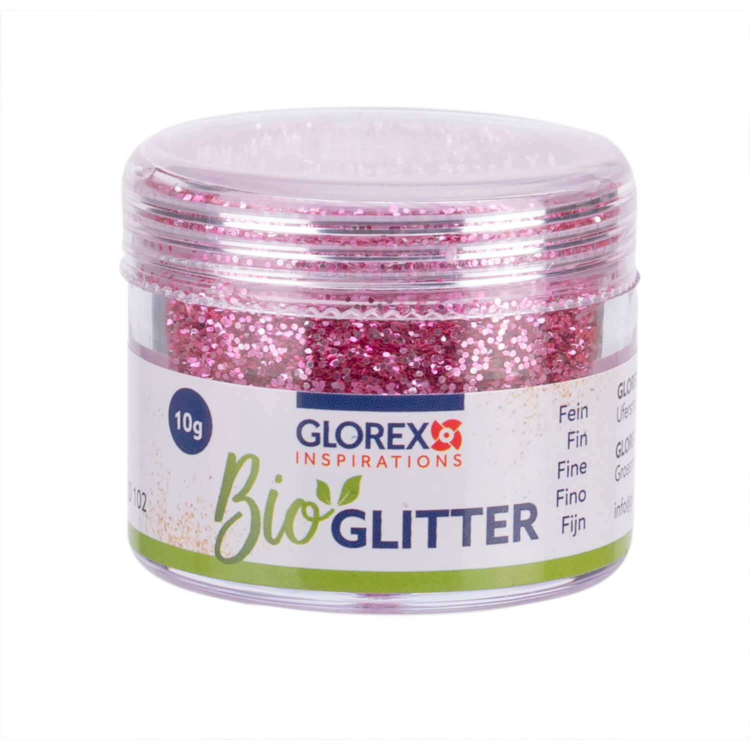 Bio Glitter fein 10g Farbe Rosa von GLOREX 