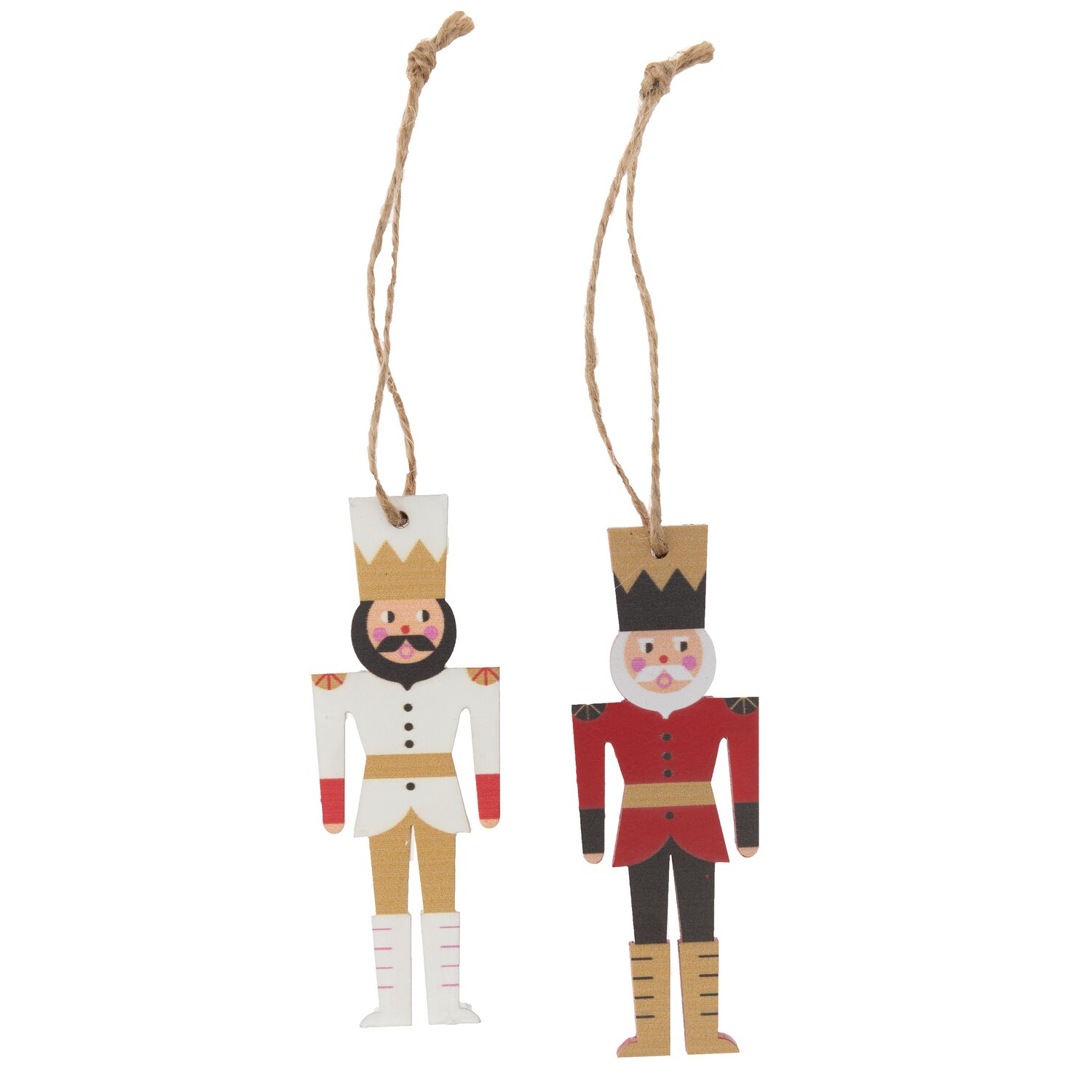Holzhänger Nussknacker Mix 32x90mm 2 Stück, mehrfarbig, von Rico Design. Zwei dekorative Nussknacker aus Holz mit Aufhängung.