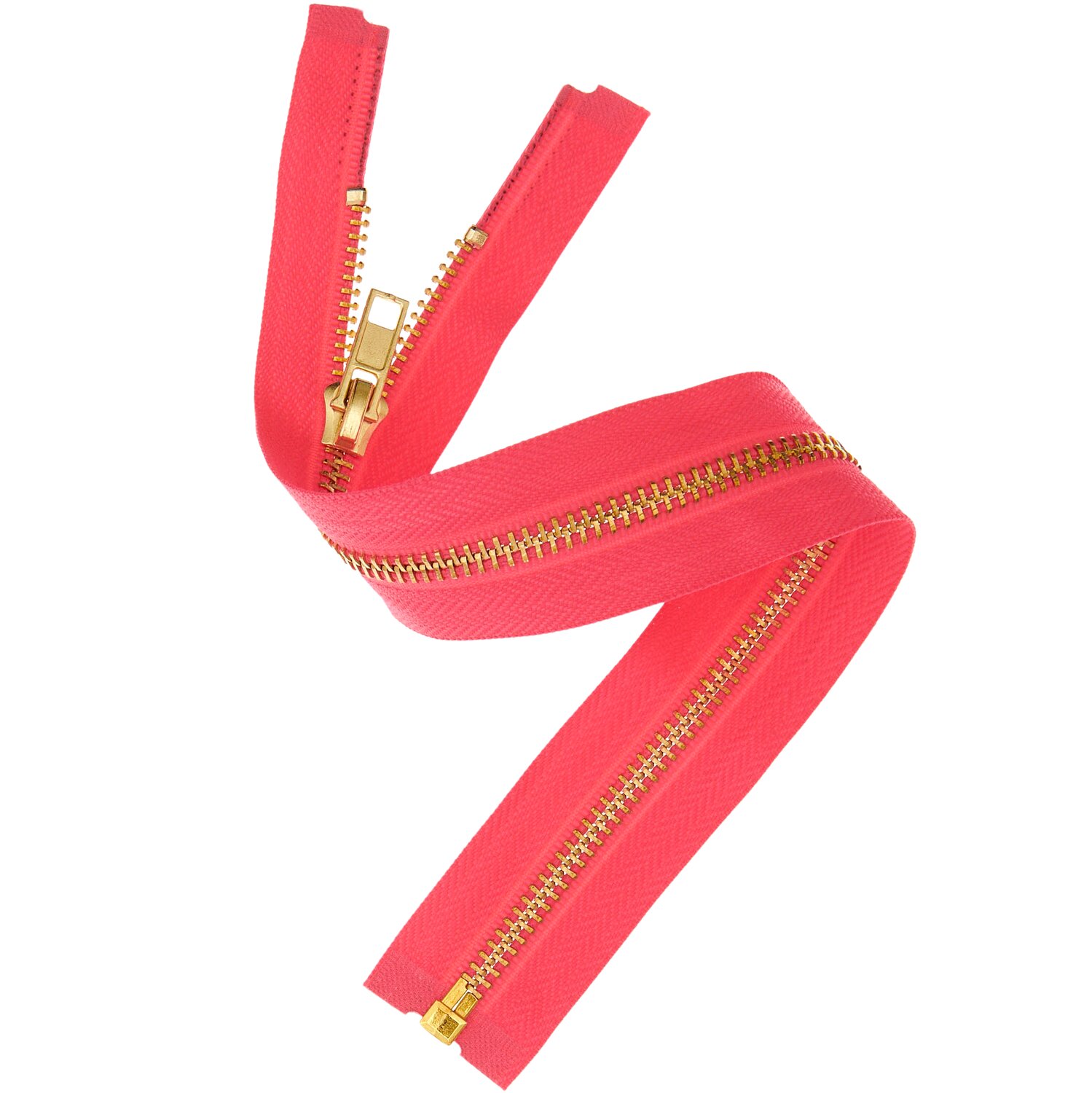 Metall Reißverschluss 5mm Gold/Neonpink von Rico Design