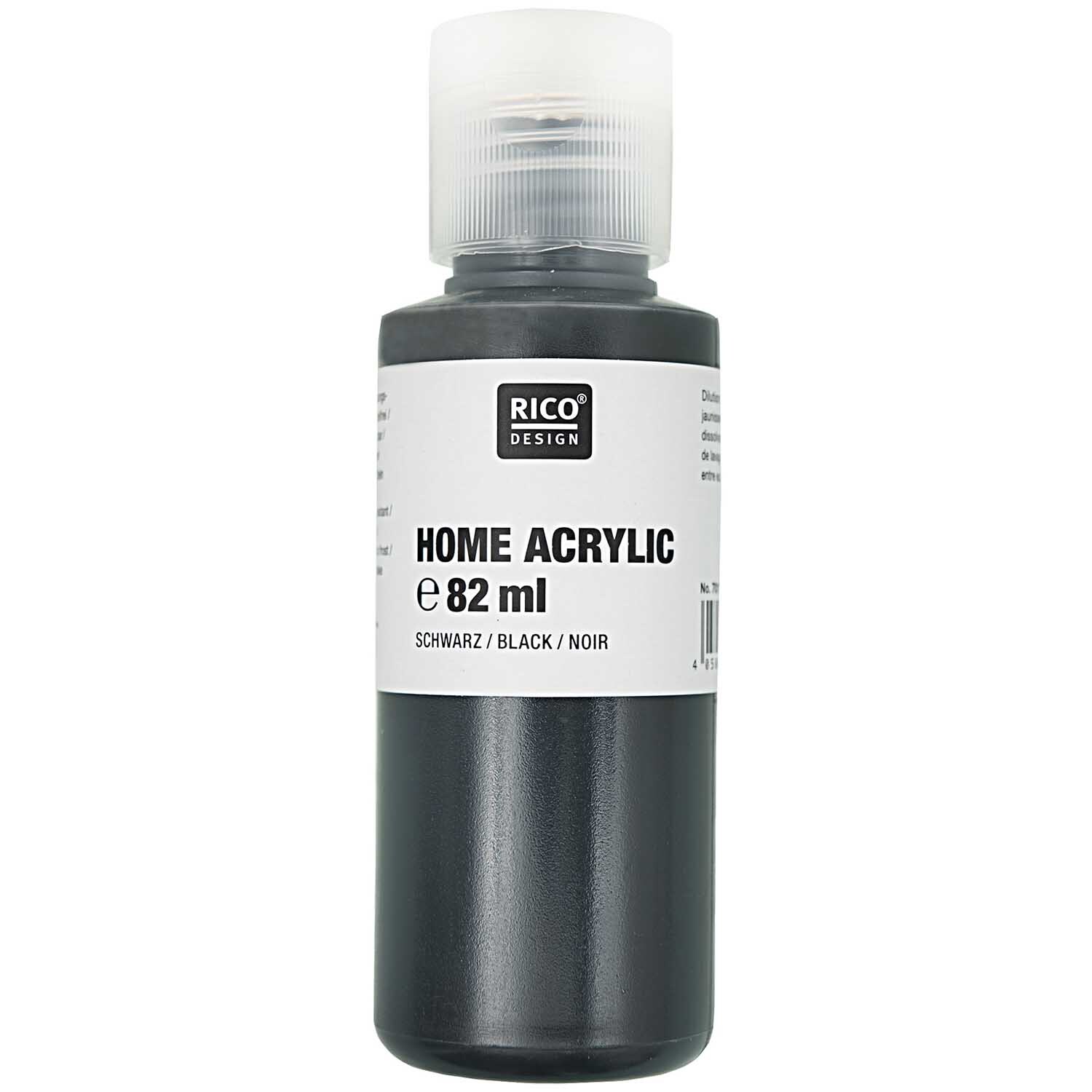 Home Acrylic von Rico Design in Schwarz, 82ml Flasche, ideal für kreative Projekte.