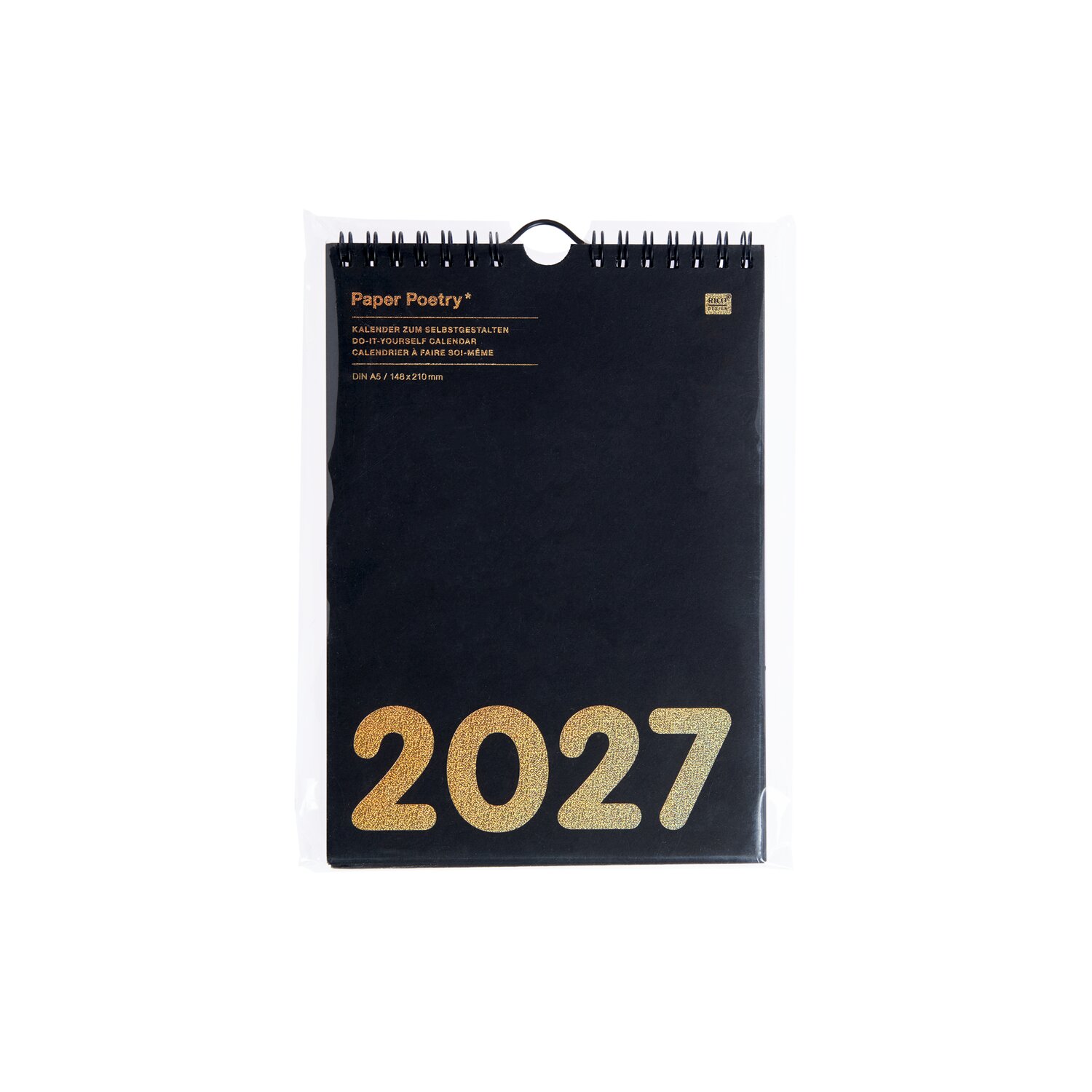 Paper Poetry Bastelkalender 2027 A5 Farbe Schwarz von Rico Design