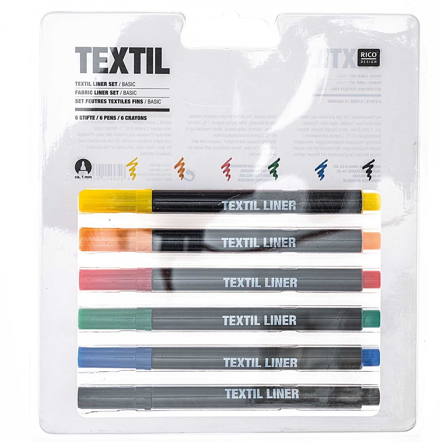 Textil Liner basic 6 Farben
