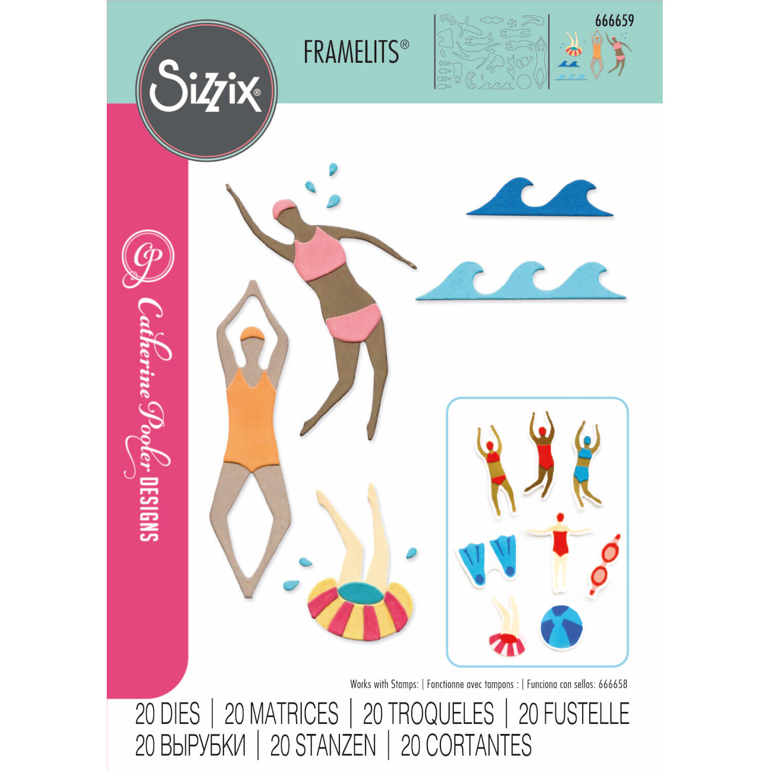 Thinlits Die Set Synchronized Swimmers 20PK von idee. Creativmarkt