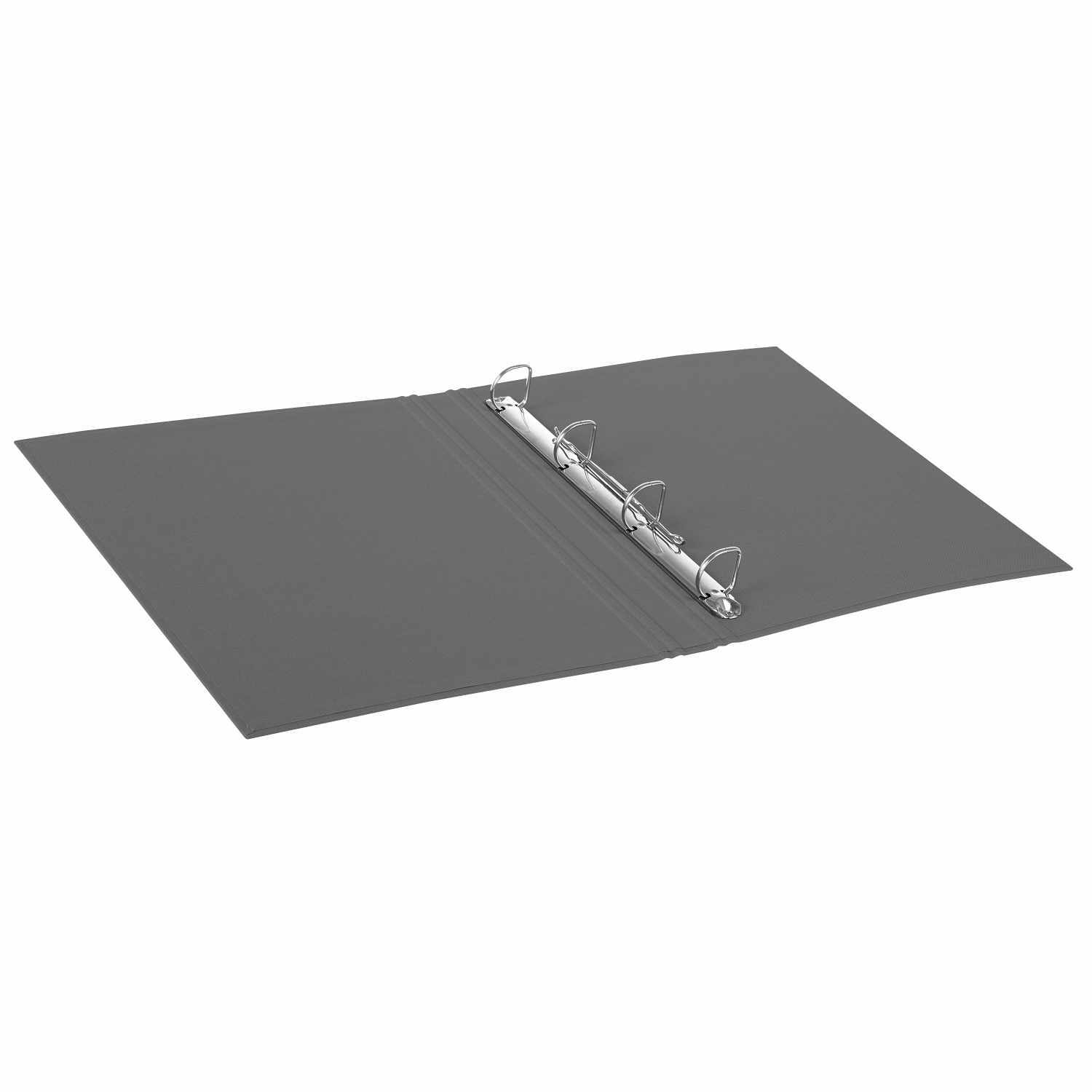Fotoringbuch A4 in elegantem Grau, geöffnet mit vier Ringen, von der Marke goldbuch. Ideal für Fotos.