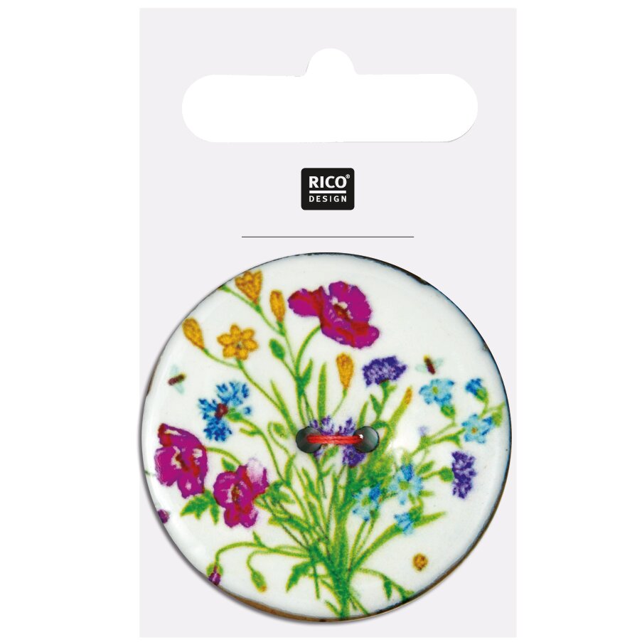 Knopf Floral Weiß 4 cm 1 Stück von Rico Design