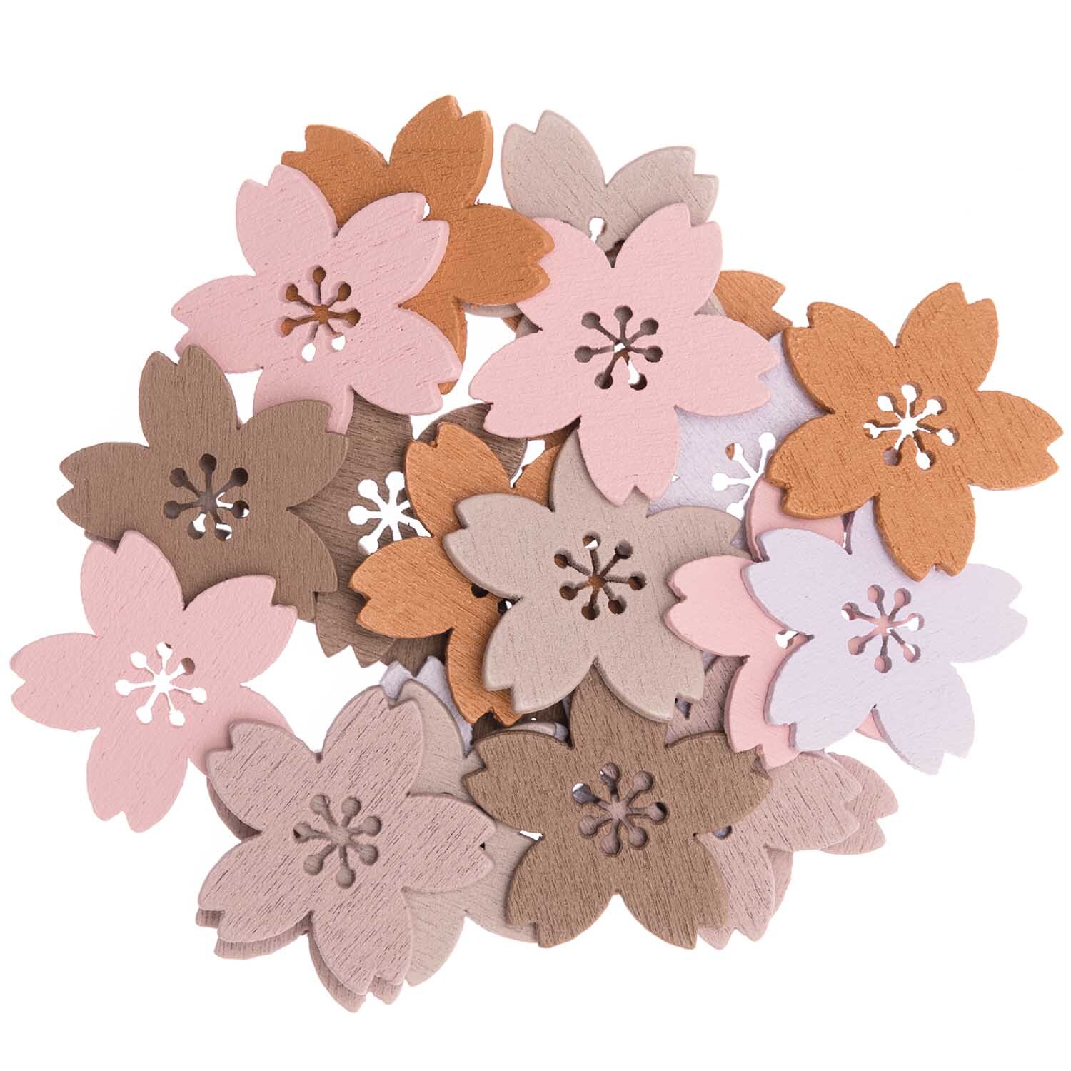 Holzstreu Blüte Mix 24 Stück