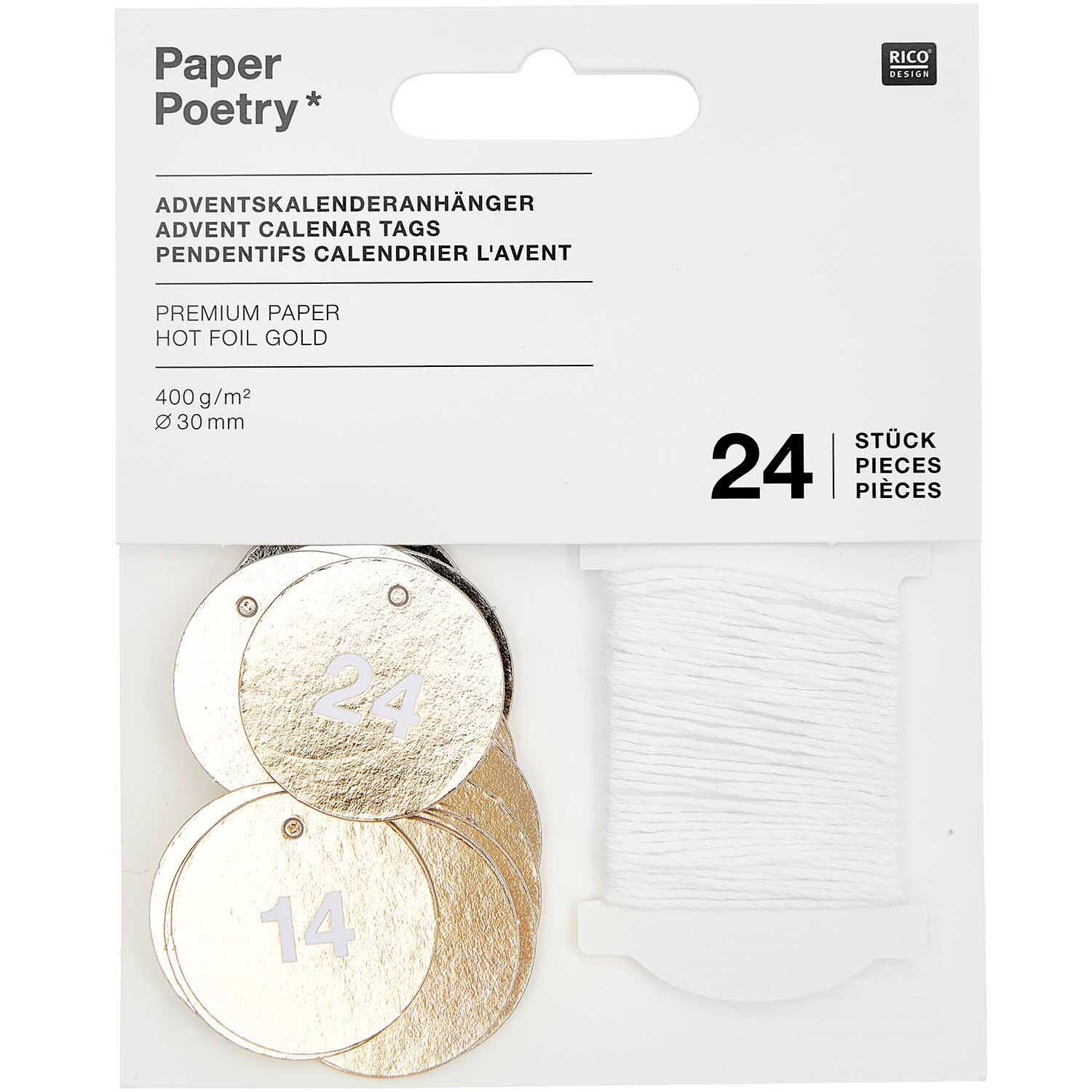Paper Poetry Adventskalenderanhänger 24 Stück Paper Poetry Adventskalenderanhänger 24 Stück