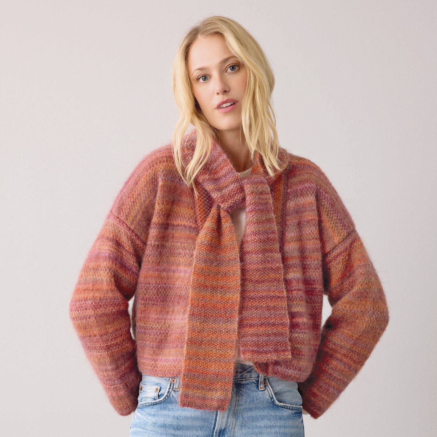 Strickset Schal mit Schlaufen Modell 02 aus Die Neue Masche No. 14 von idee. Creativmarkt