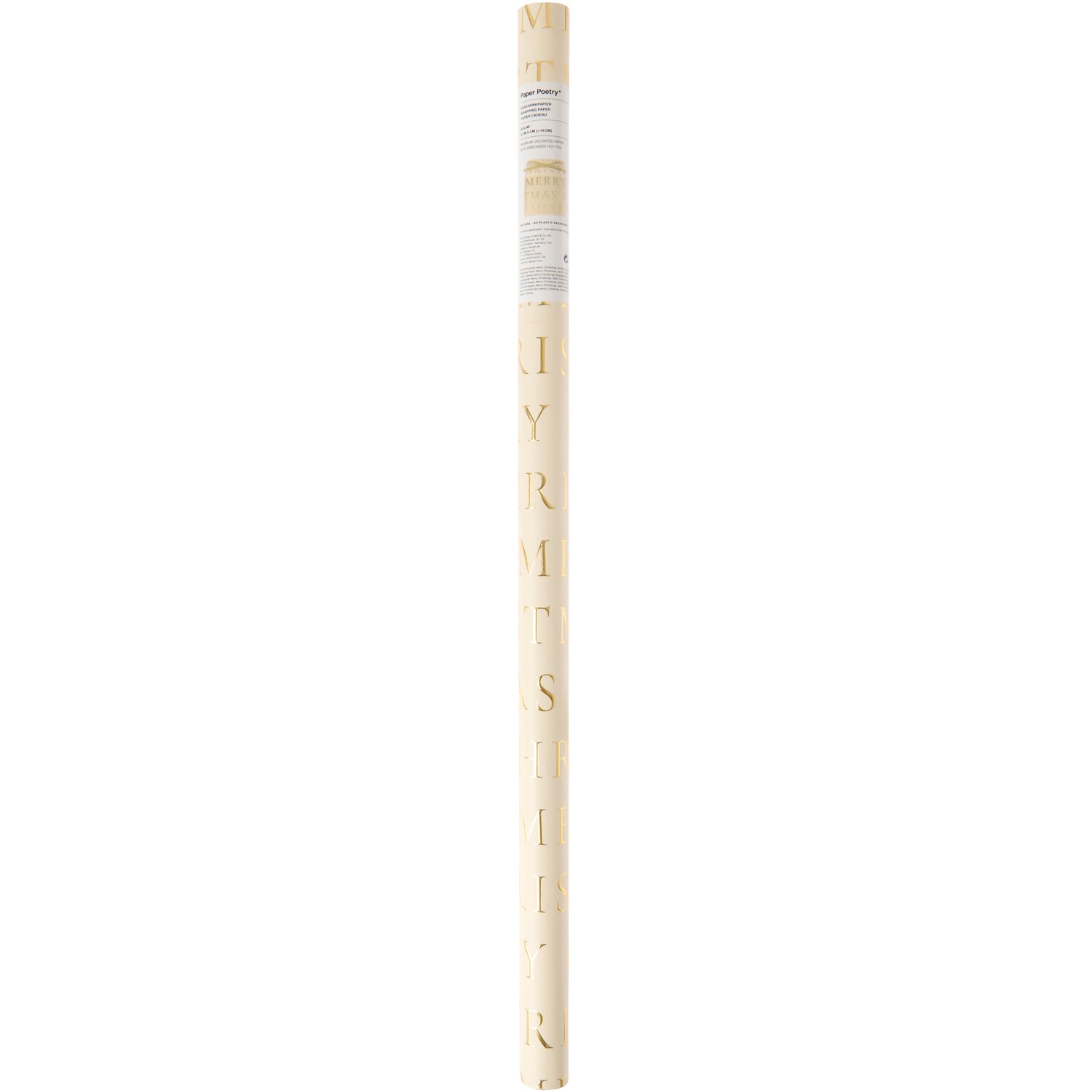 Paper Poetry Geschenkpapier Merry Christmas Farbe Creme/Gold von Rico Design