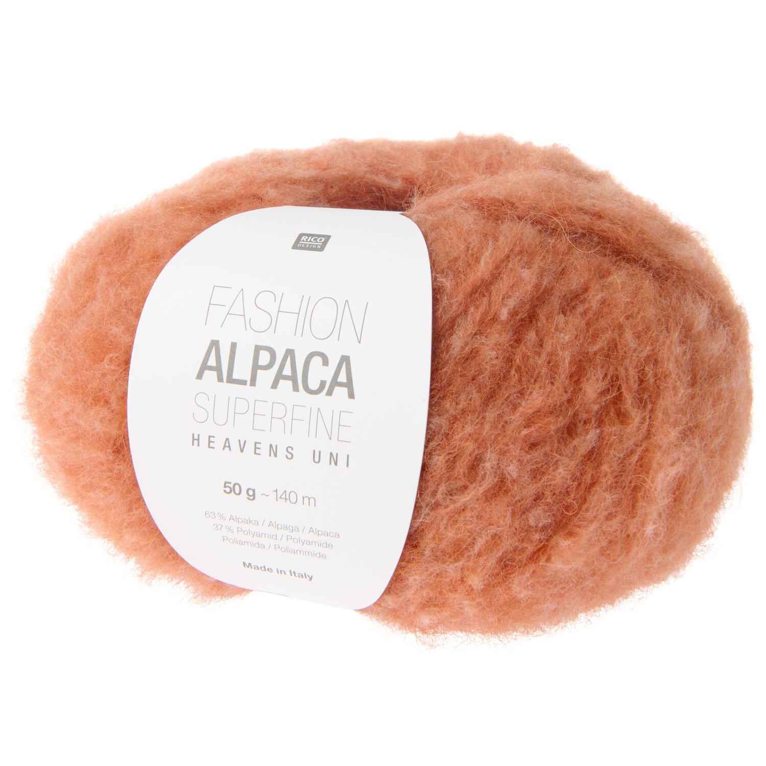 Fashion Alpaca Superfine Heavens Uni: Weiches Garn in warmem Ton, 50g, 140m, ideal für Strickprojekte.
