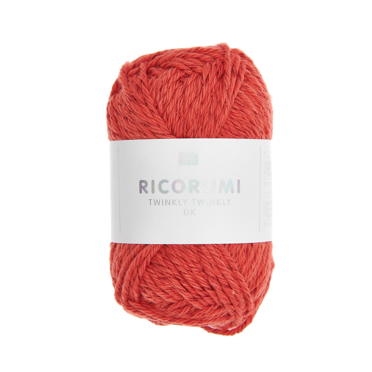 Ricorumi Twinkly Twinkly dk 25g Farbe Rot von Rico Design Ricorumi Twinkly Twinkly dk: Ein Knäuel rotes Garn von Rico Design, ideal für kreative Strickprojekte.
