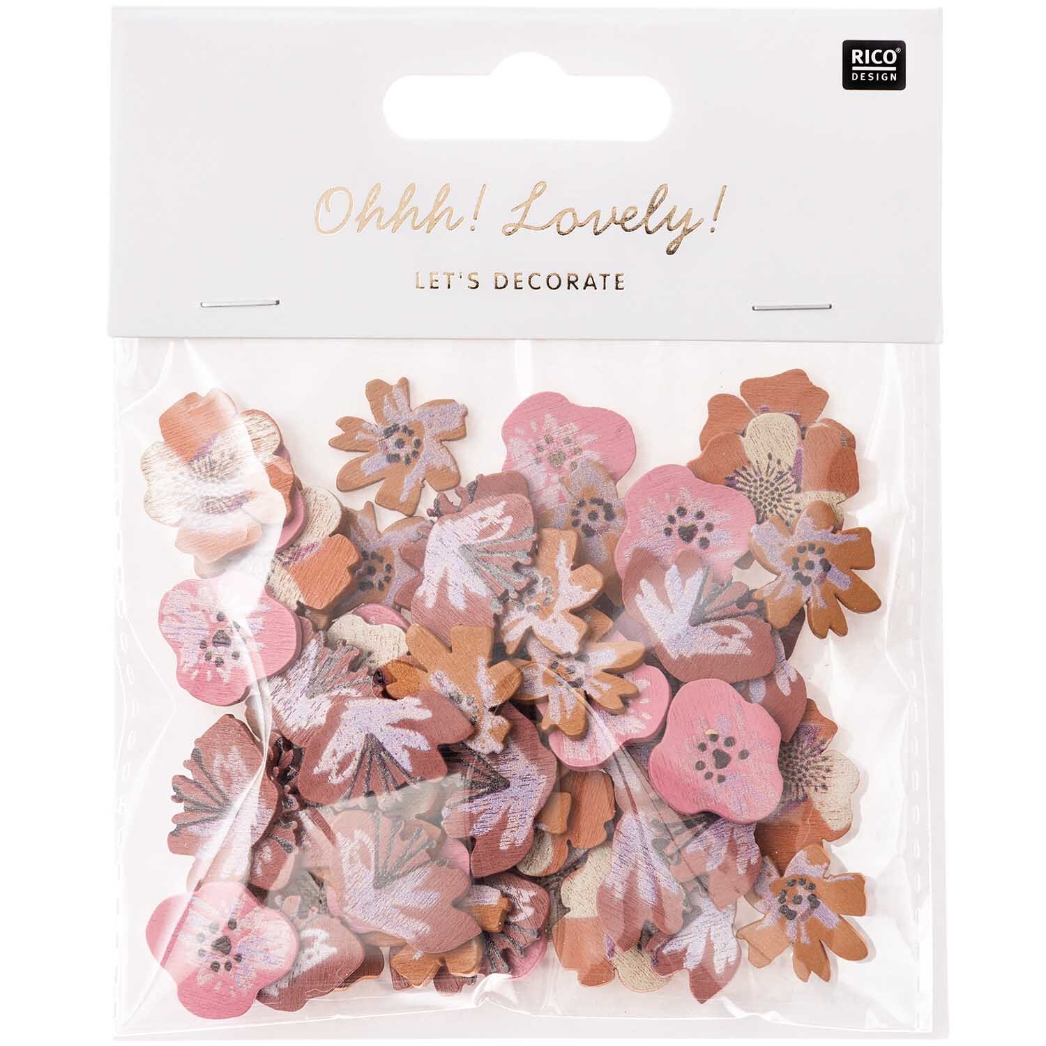 Holzstreu Blüten Mix 48 Stück Holzstreu Blüten Mix 48 Stück