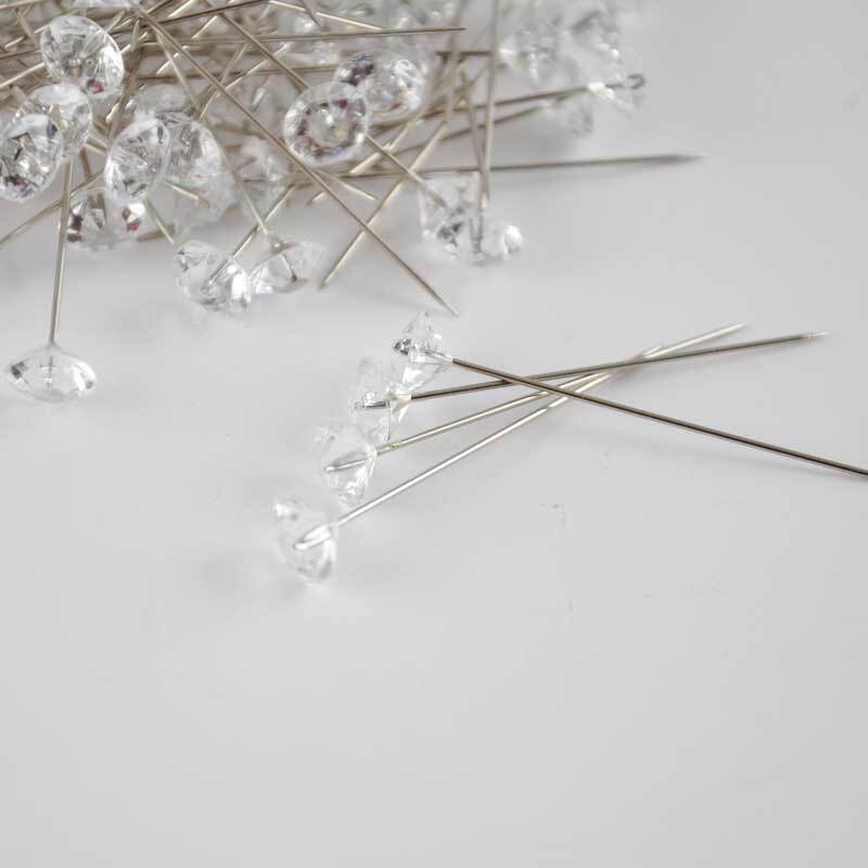 Dekonadel Diamant groß 100 Stück