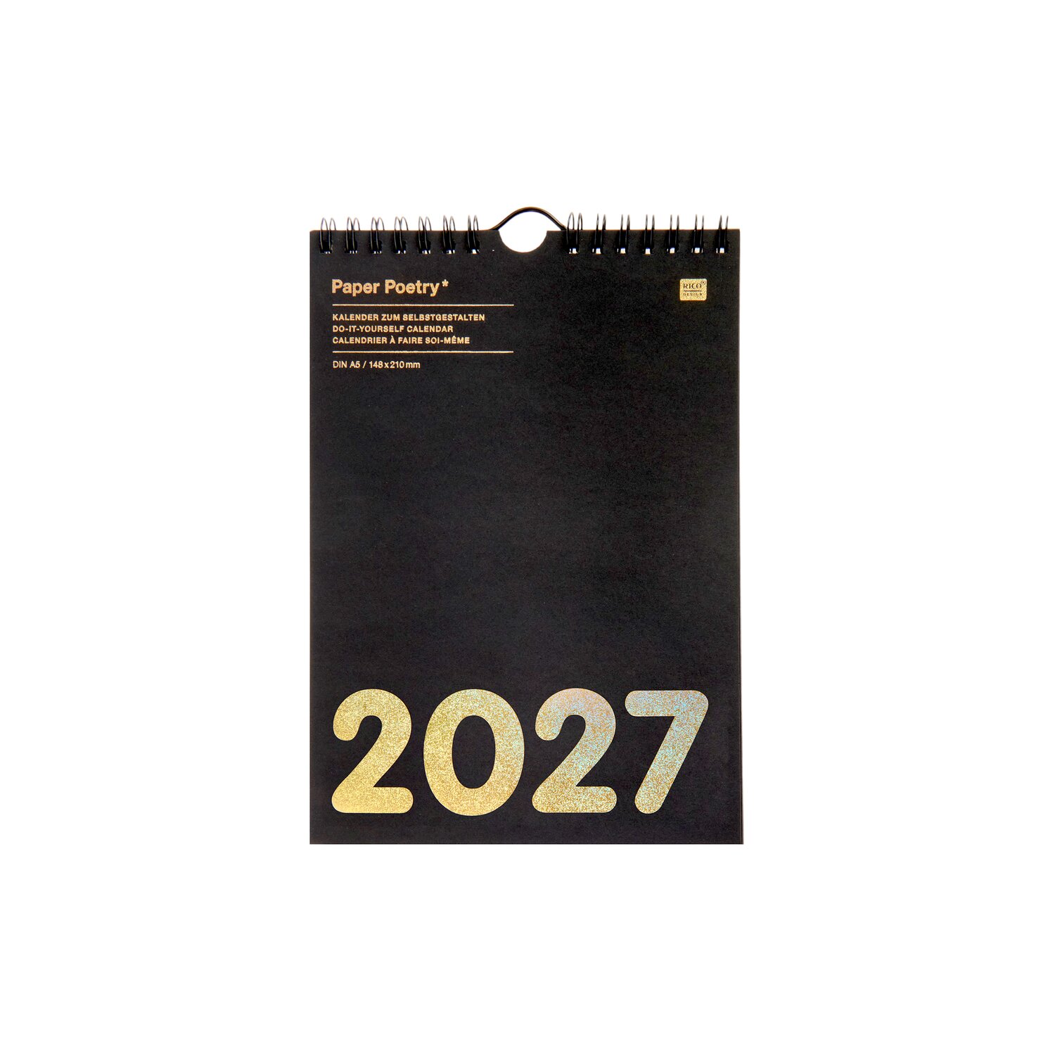 Rico Design Paper Poetry Bastelkalender 2027 Schwarz