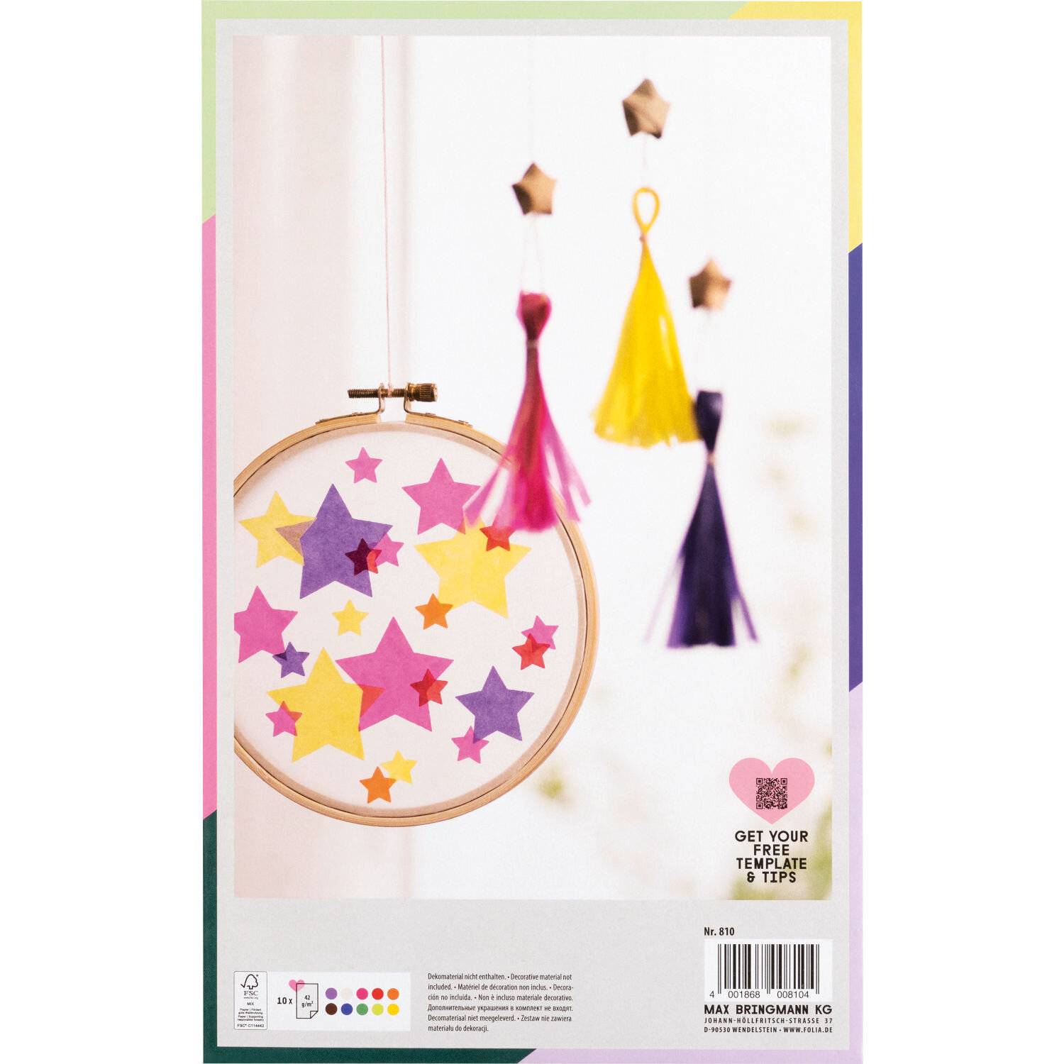 Transparentpapier mehrfarbig 18,5x29,7cm 10 Blatt von Max Bringmann 