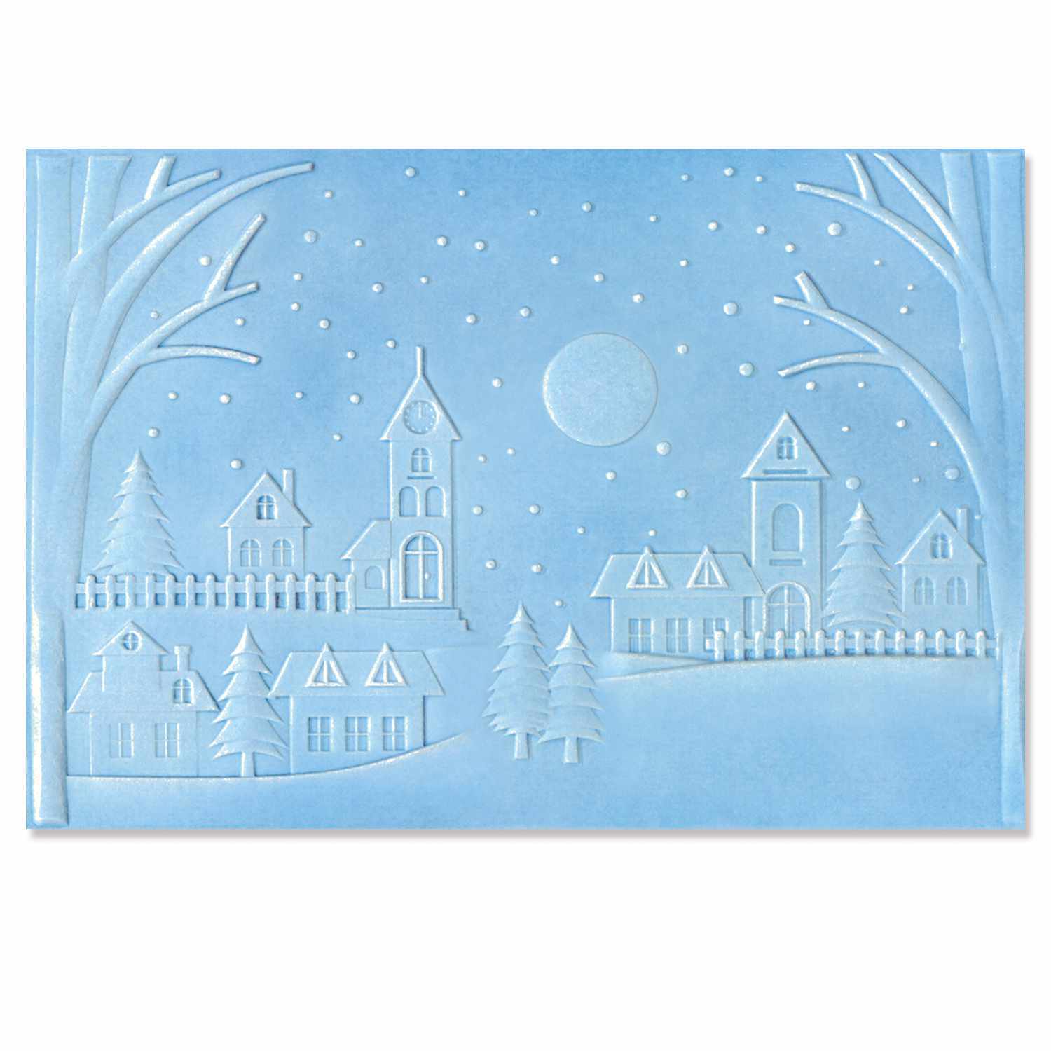 3D Textured Impressions Embossing Folder Winter Village von idee. Creativmarkt