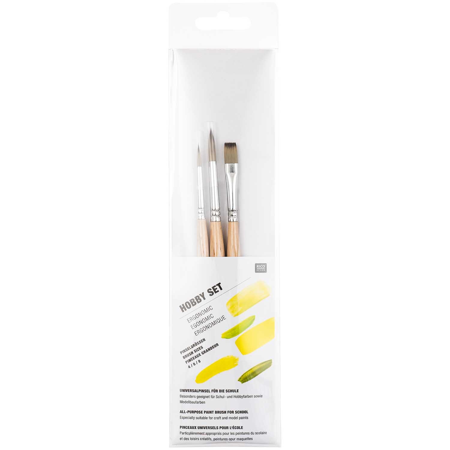 Pinsel Hobbyset Synthetic Ergonomic 3-teilig von Rico Design