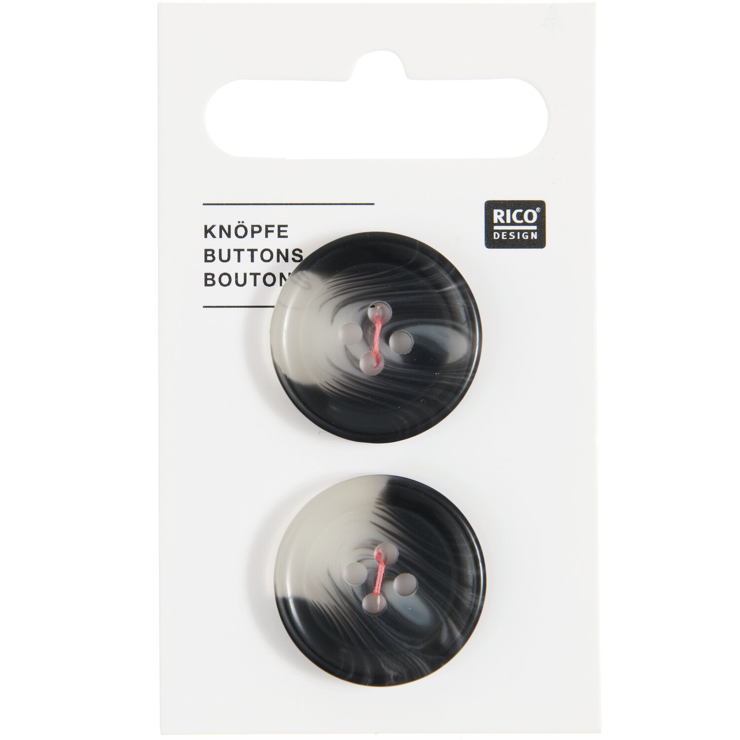 Knopf grau 2,2cm strukturiert von Rico Design