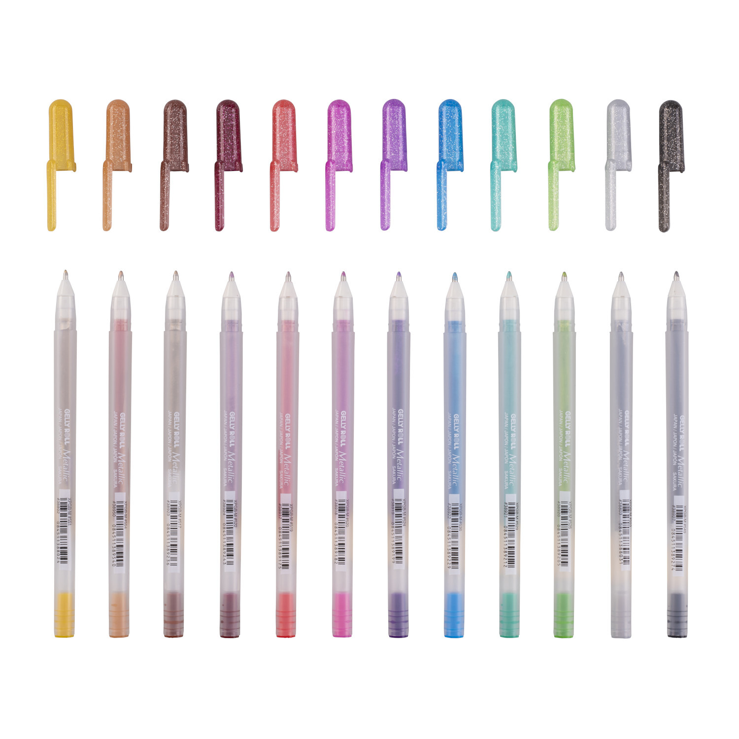 Gelly Roll Metallic Gelstifte 12 Stück von Royal Talens Gelly Roll Metallic Gelstifte 12 Stück, SAKURA: Bunte Stifte in verschiedenen Metallic-Farben, ideal für kreative Projekte.
