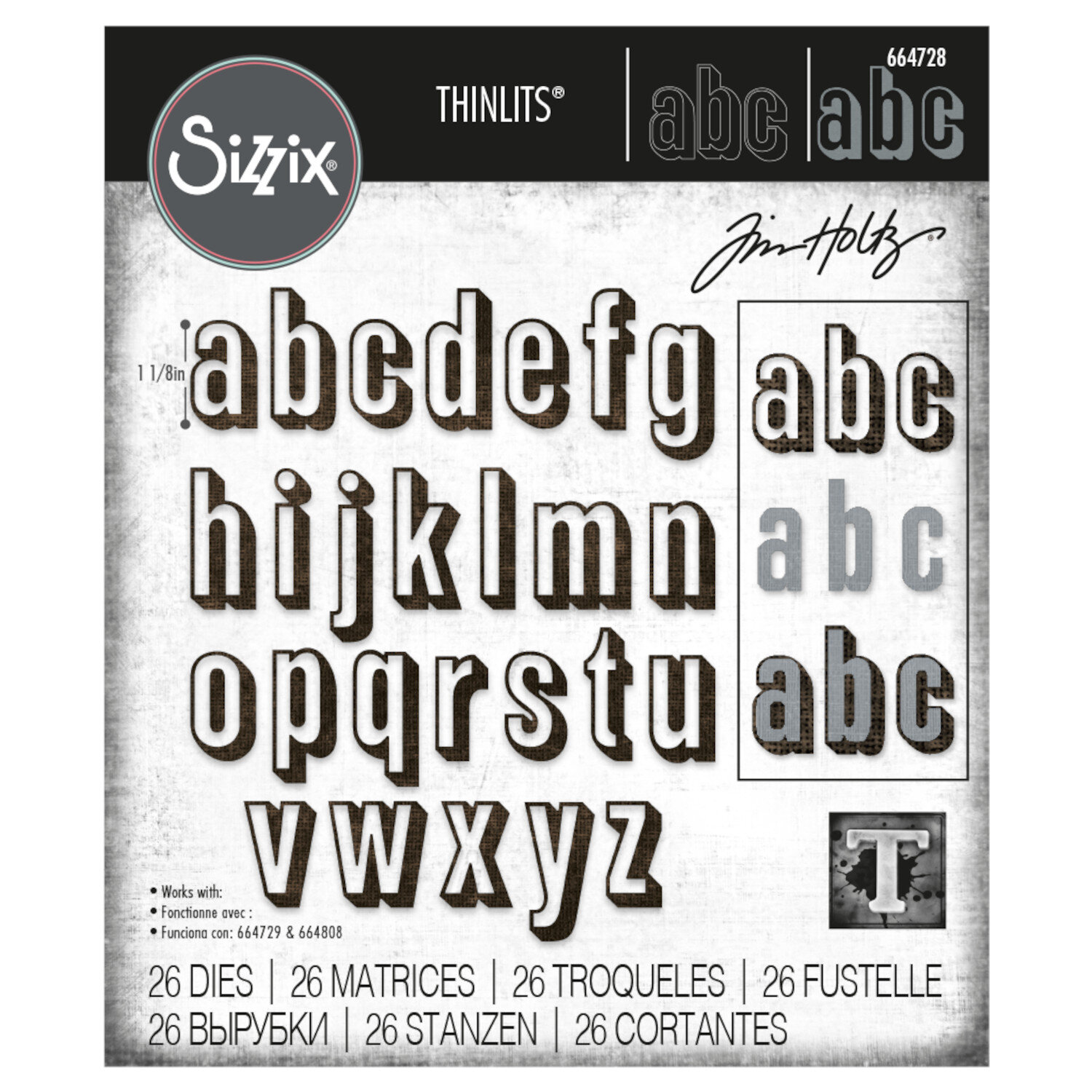 Thinlits Die Set Alphanumeric Shadow Lower von idee. Creativmarkt